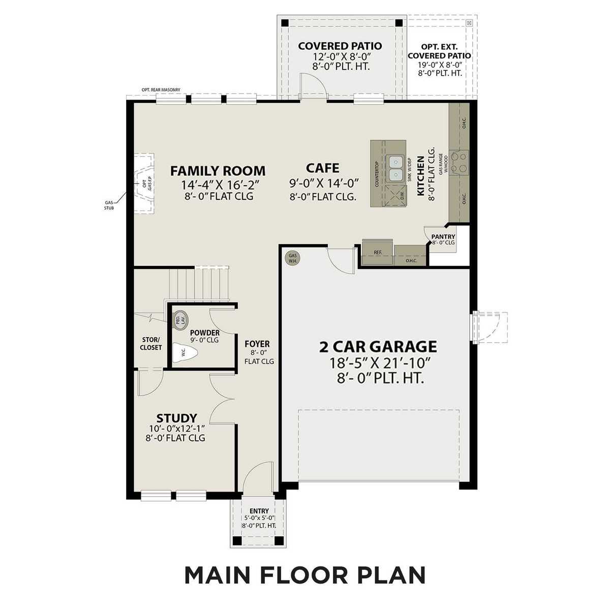 1 - The Solara A buildable floor plan layout in Davidson Homes' Sunterra community.