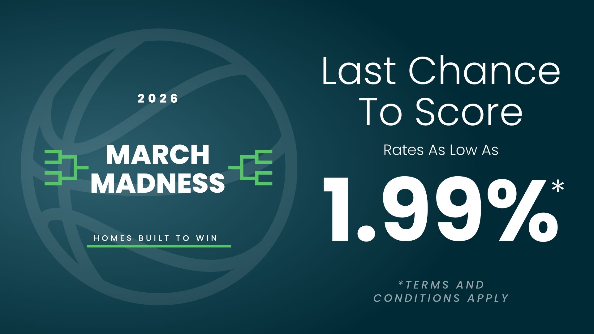 Blue plaid banner with Welcome Home title, announcing rates as low as 1.99% mortgage for Houston new homes