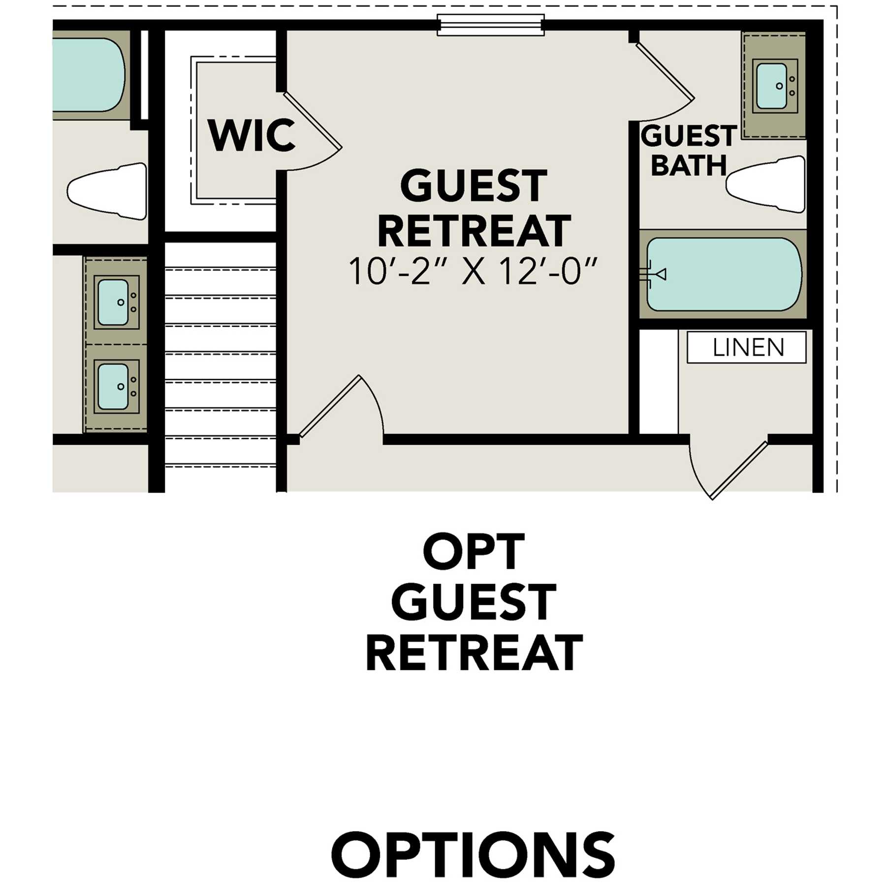 4 - The Douglas C floor plan layout for 16420 Basil Cove in Davidson Homes Homes' Hickory Ridge community.