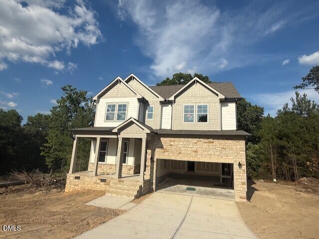 Two-story Davidson Homes Chestnut floor plan with 2-car garage in Montrose, Aberdeen, North Carolina.
