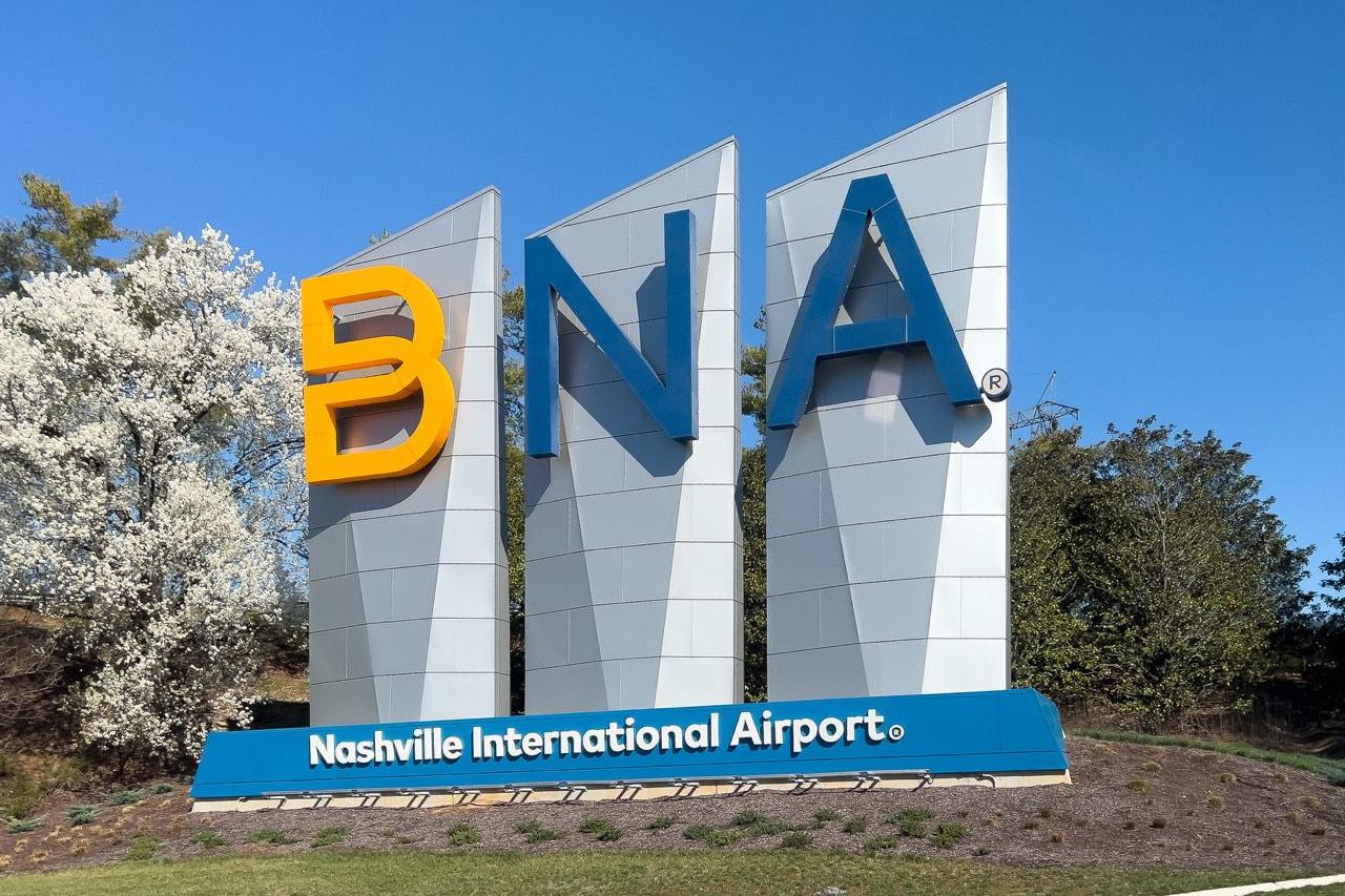 BNA Nashville International Airport sign near Jackson Village community in Hendersonville, Tennessee by Davidson Homes