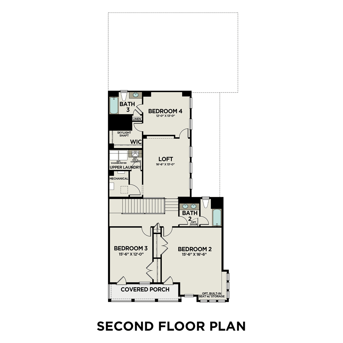 2 - The Rosemary Beach B buildable floor plan layout in Davidson Homes' The Village at Towne Lake community.