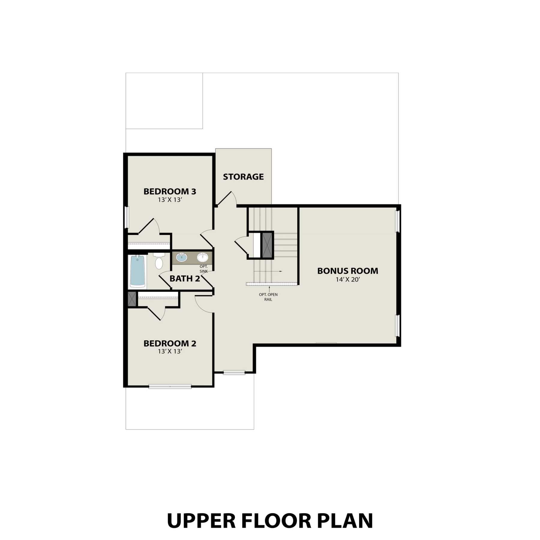 2 - The Ash O buildable floor plan layout in Davidson Homes Homes' Meadow Ridge Estates community.