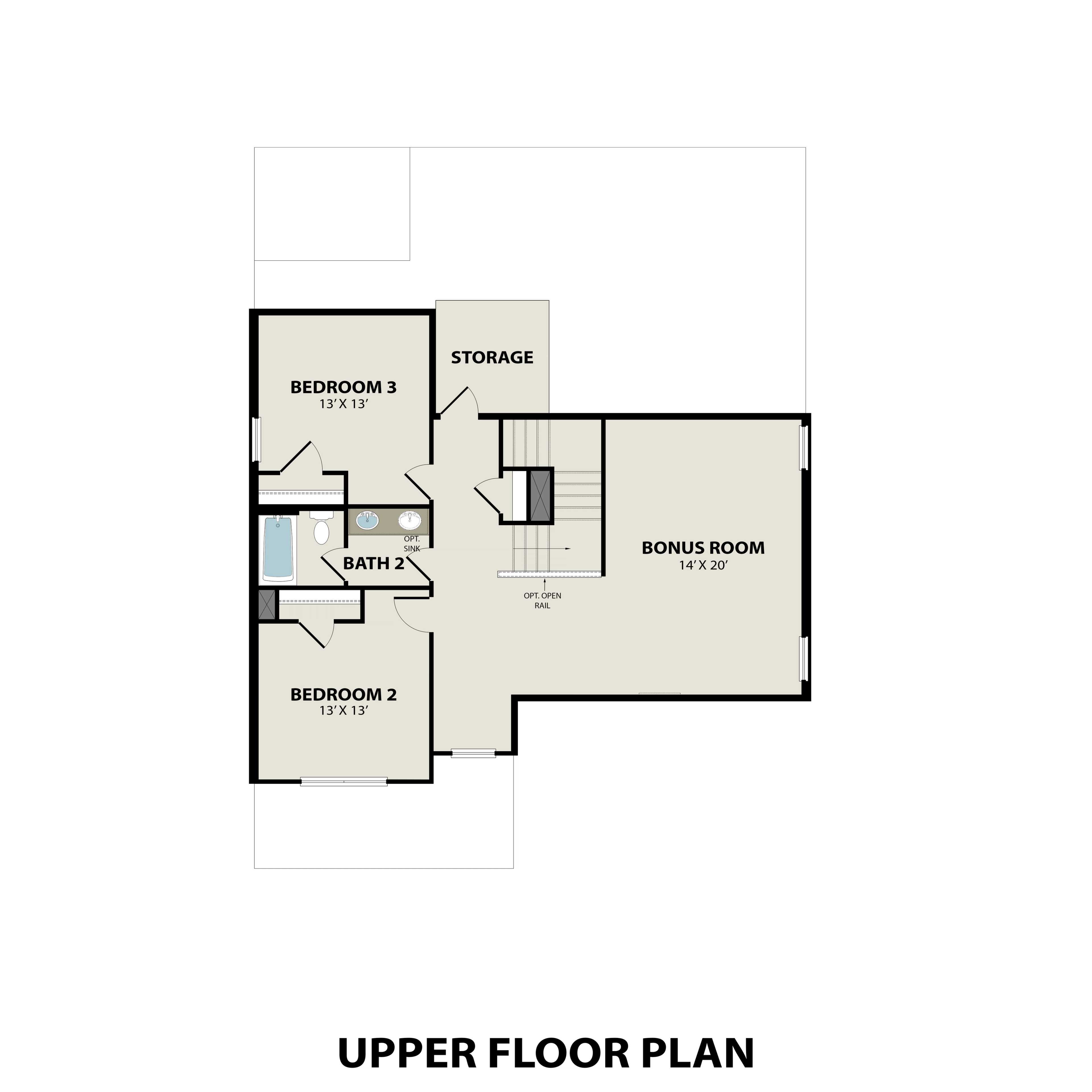2 - The Ash O buildable floor plan layout in Davidson Homes Homes' Mercer Meadows community.