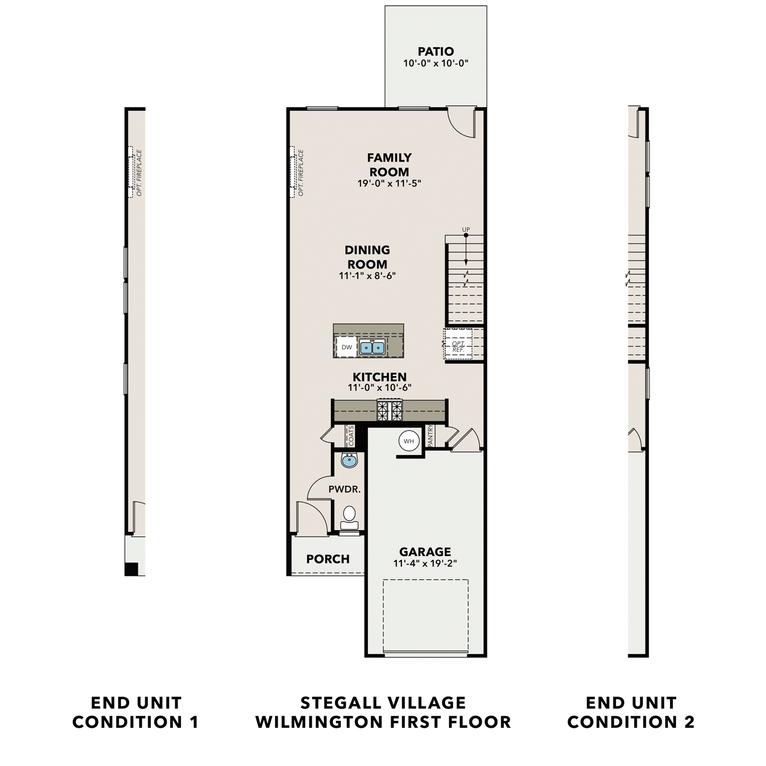 1 - The Wilmington B buildable floor plan layout in Davidson Homes Homes' Townes at North Main community.