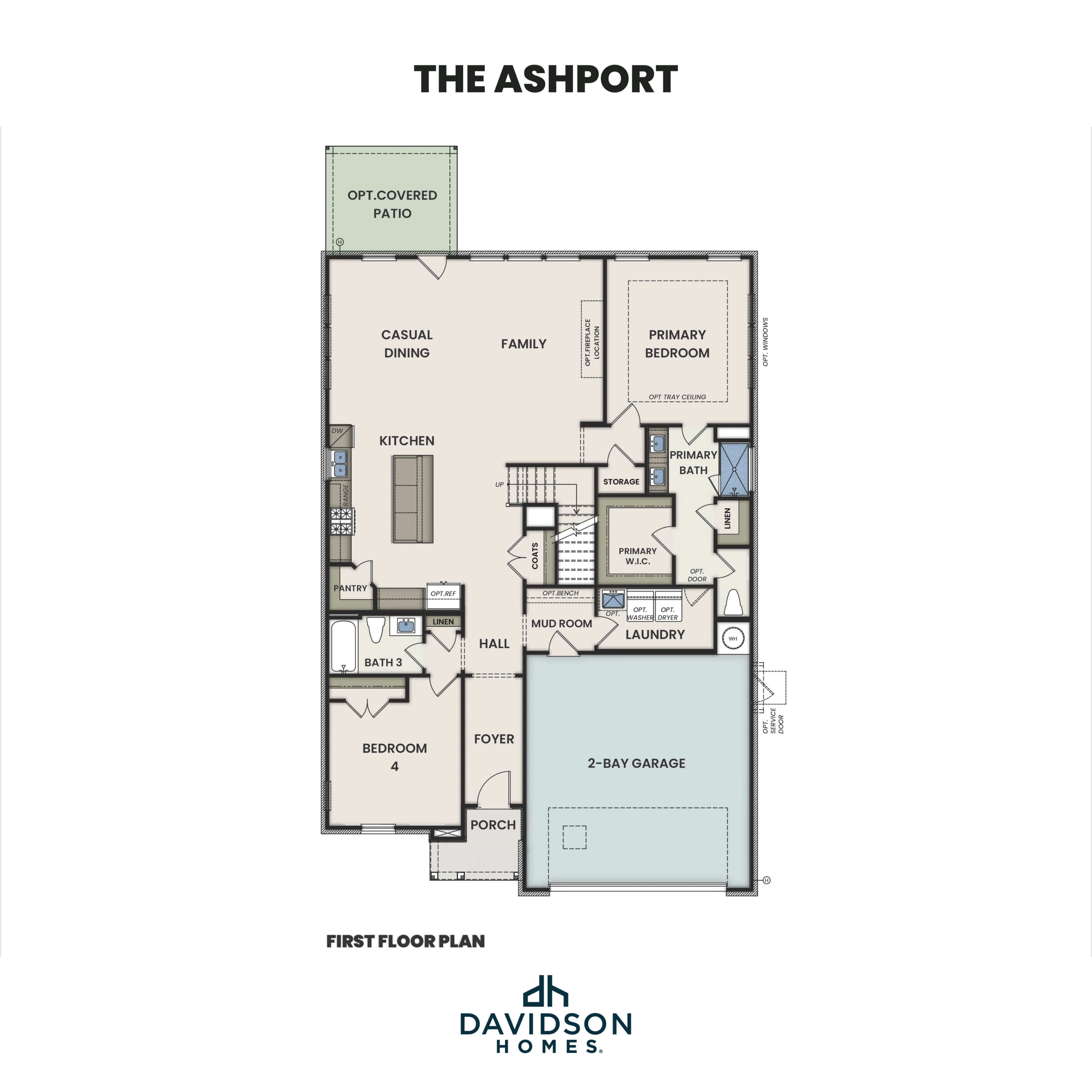 1 - The Ashport C buildable floor plan layout in Davidson Homes Homes' Rayburn Valley community.