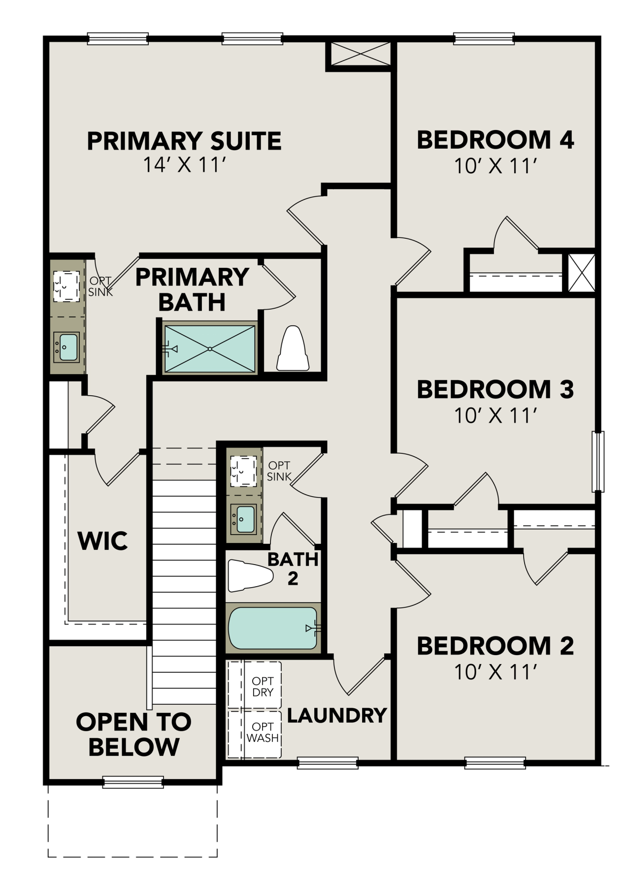 2 - The Trinity F buildable floor plan layout in Davidson Homes Homes' Robins Landing community.