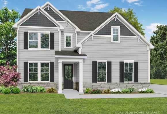 Exterior view of Davidson Homes' The Hickory A – Side Entry Floor Plan