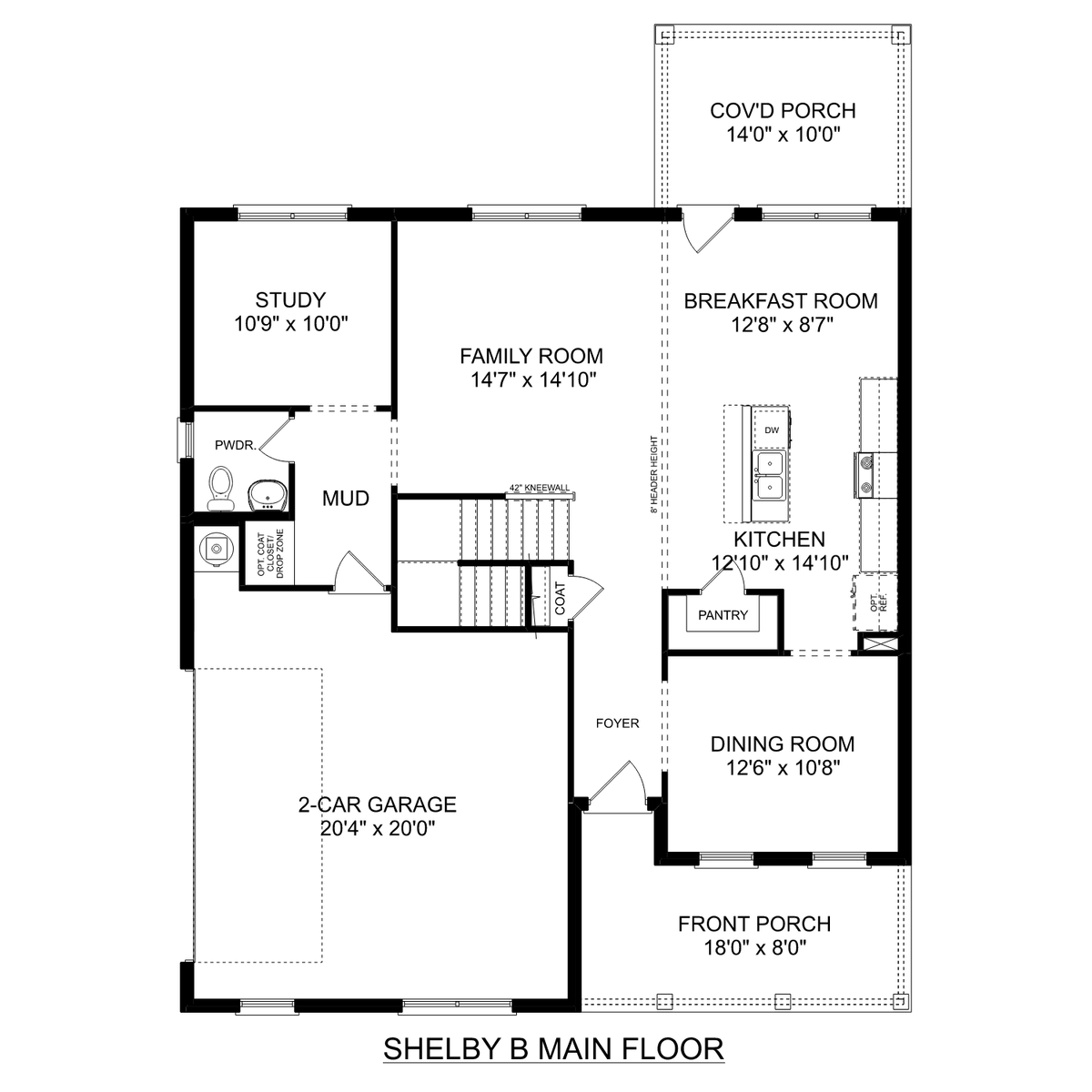 1 - The Shelby B - Side Entry floor plan layout for 124 Ivy Vine Drive in Davidson Homes' Ivy Hills community.