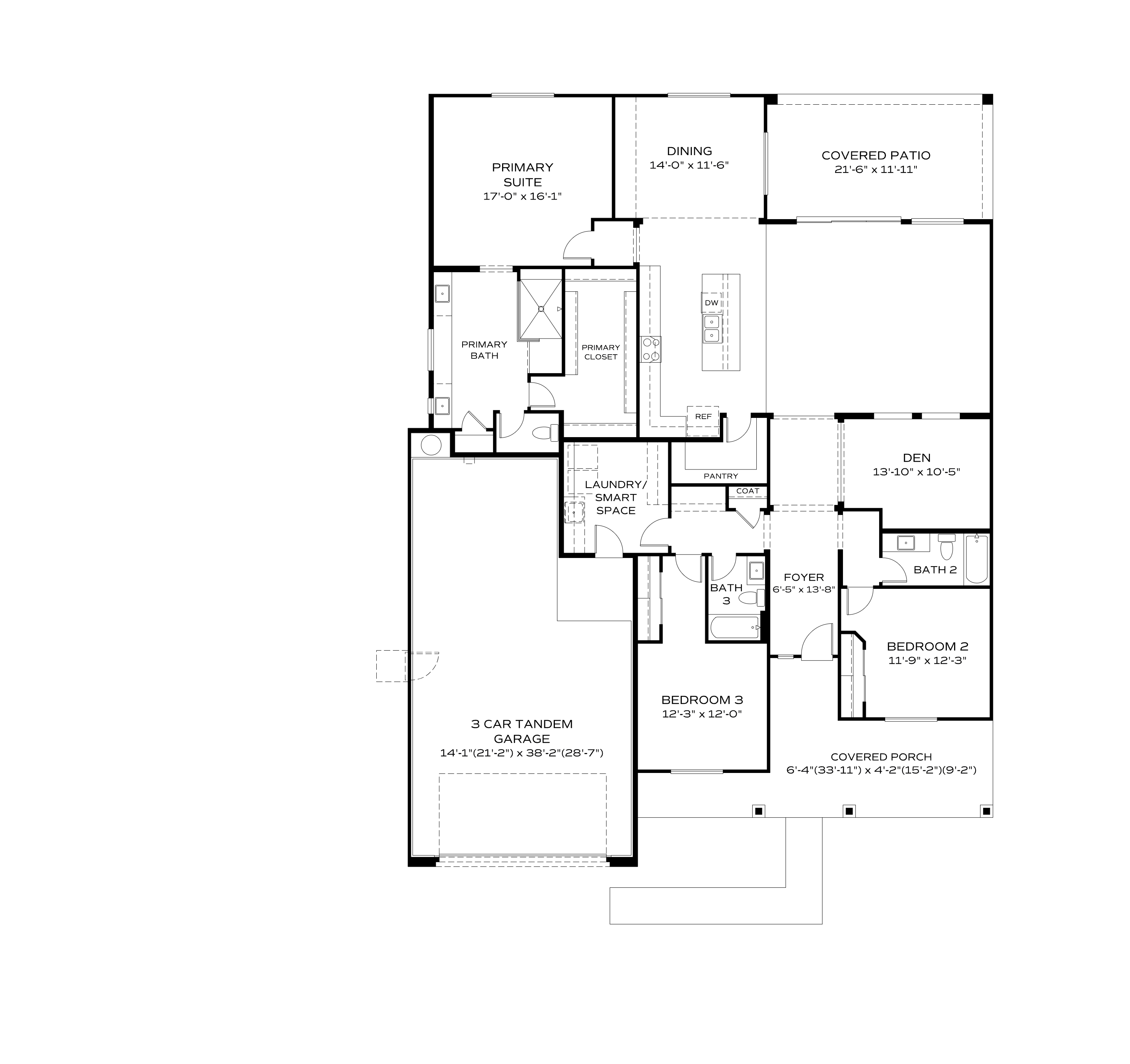 1 - The Sunrise A floor plan layout for 13537 Palomino Lane in Evermore Homes Homes' Morningstar community.
