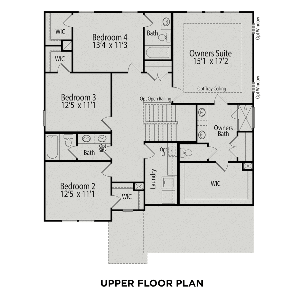 2 - The Hickory buildable floor plan layout in Davidson Homes' Windgate community.