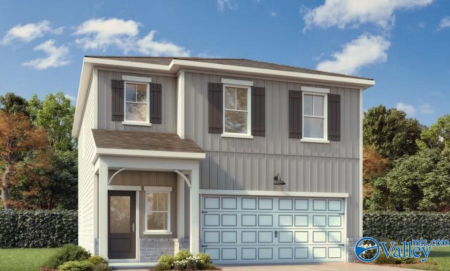 Two-story Hartwell C craftsman home by Davidson Homes with 2-car garage in Bailey Park, Fayetteville, Tennessee.