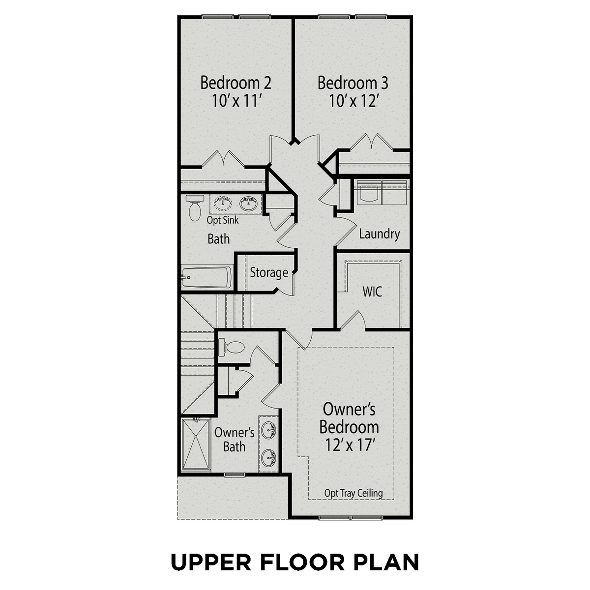 2 - The Warren floor plan layout for 45 Village Edge Drive in Davidson Homes' Gregory Village community.