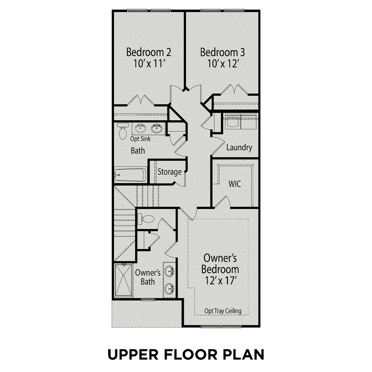 2 - The Warren buildable floor plan layout in Davidson Homes' Gregory Village community.