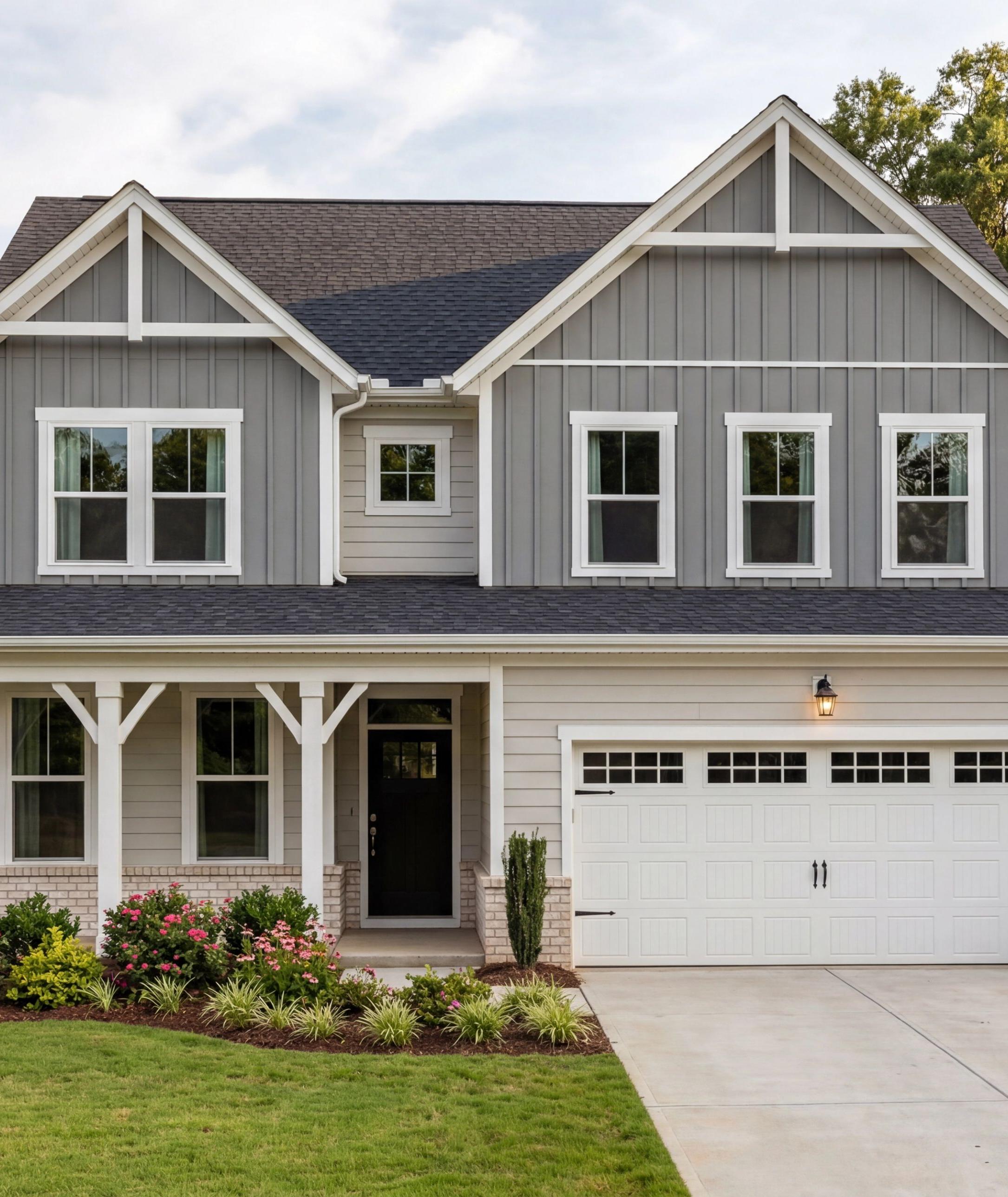 Two-story home exterior by Davidson Homes at Retreat at North Main in Lillington, NC, featuring a covered front porch.