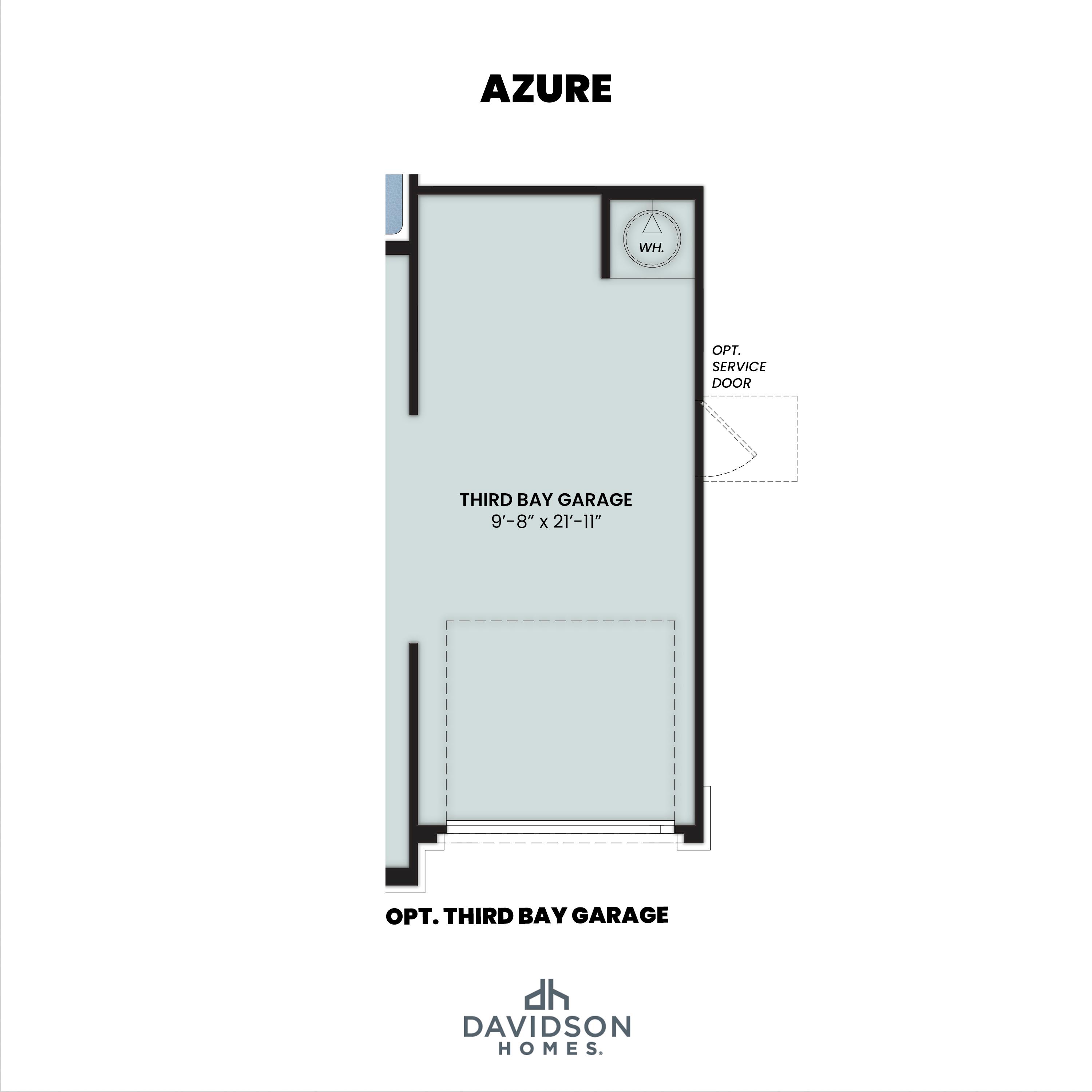 4 - The Azure A buildable floor plan layout in Davidson Homes Homes' North Ridge at Pronghorn Ranch community.