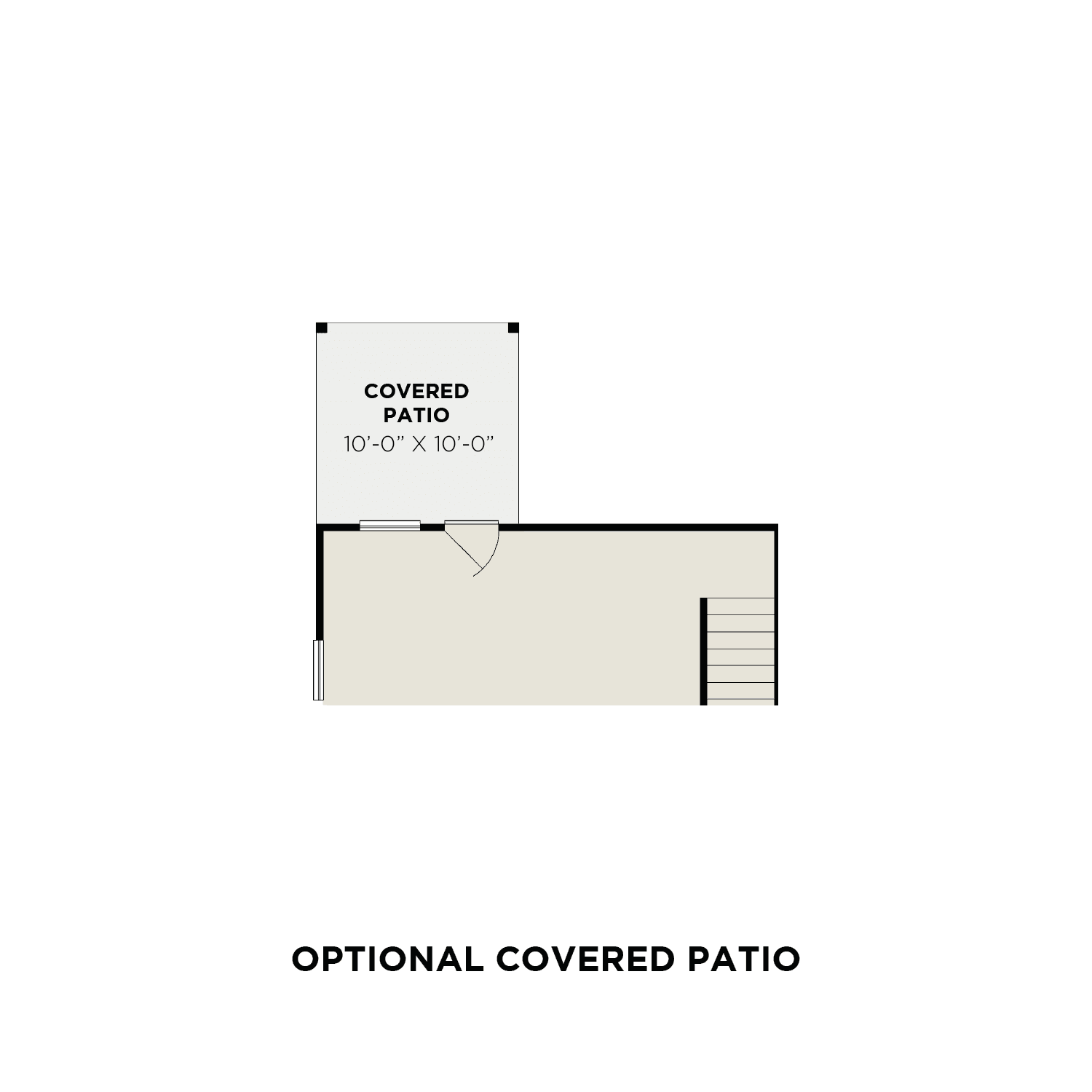 First floor floor plan of The Lily A by Davidson Homes featuring 10x10 covered patio and staircase in Cypress Texas
