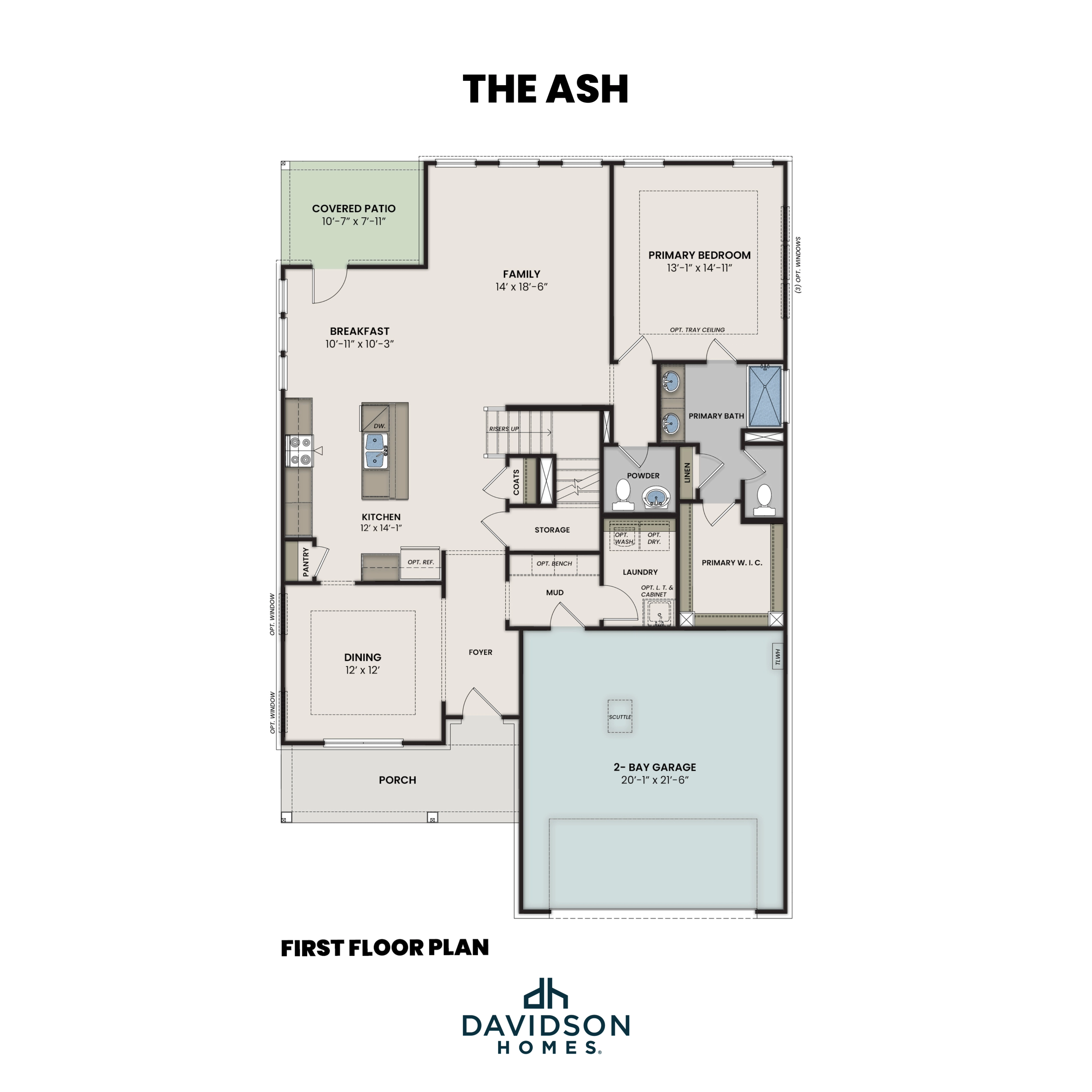 1 - The Ash N buildable floor plan layout in Davidson Homes Homes' Heartland community.