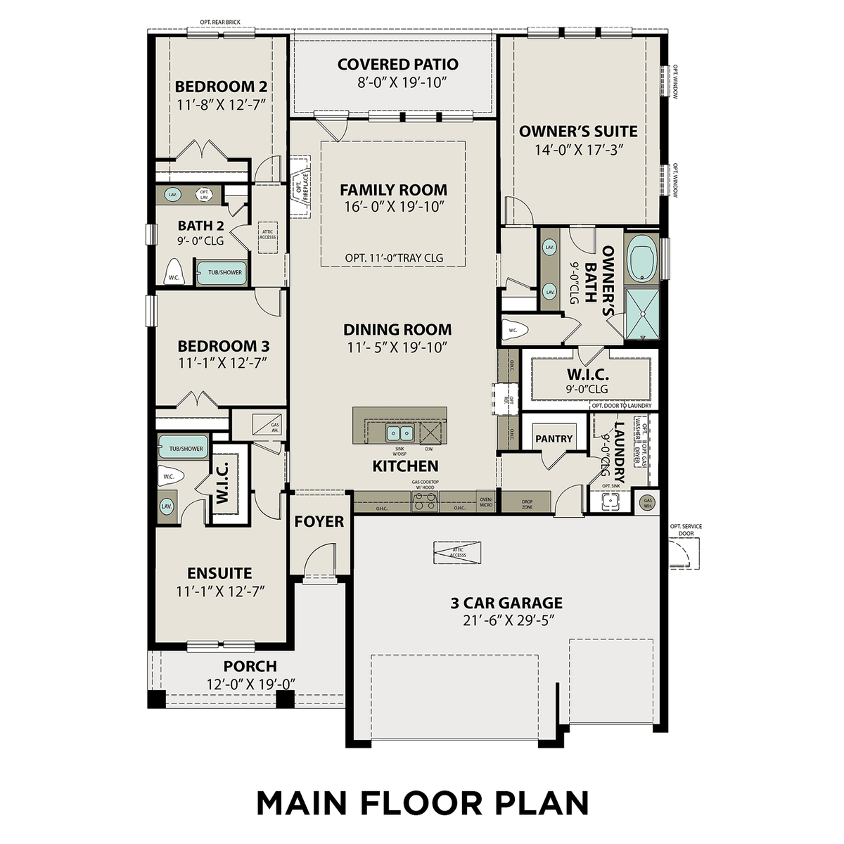 1 - The Elizabeth C buildable floor plan layout in Davidson Homes' Sunterra community.