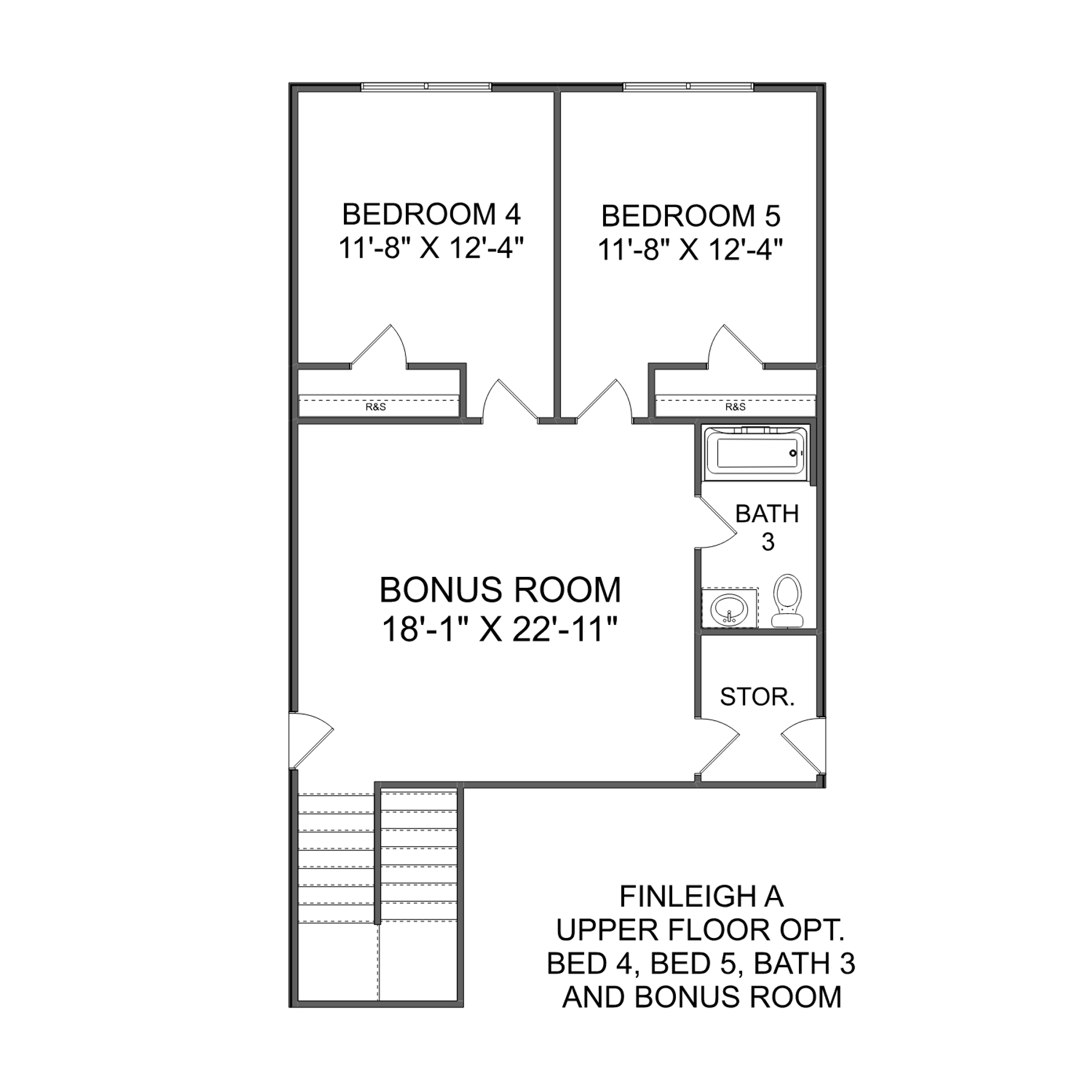 3 - The Finleigh with Bonus buildable floor plan layout in Davidson Homes Homes' Kendall Farms community.