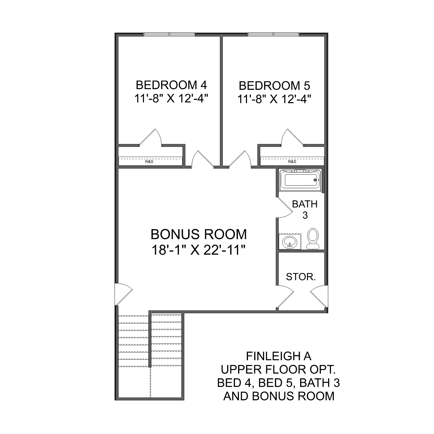 Davidson Homes' The Finleigh Upper Floor Plan with Bonus Options