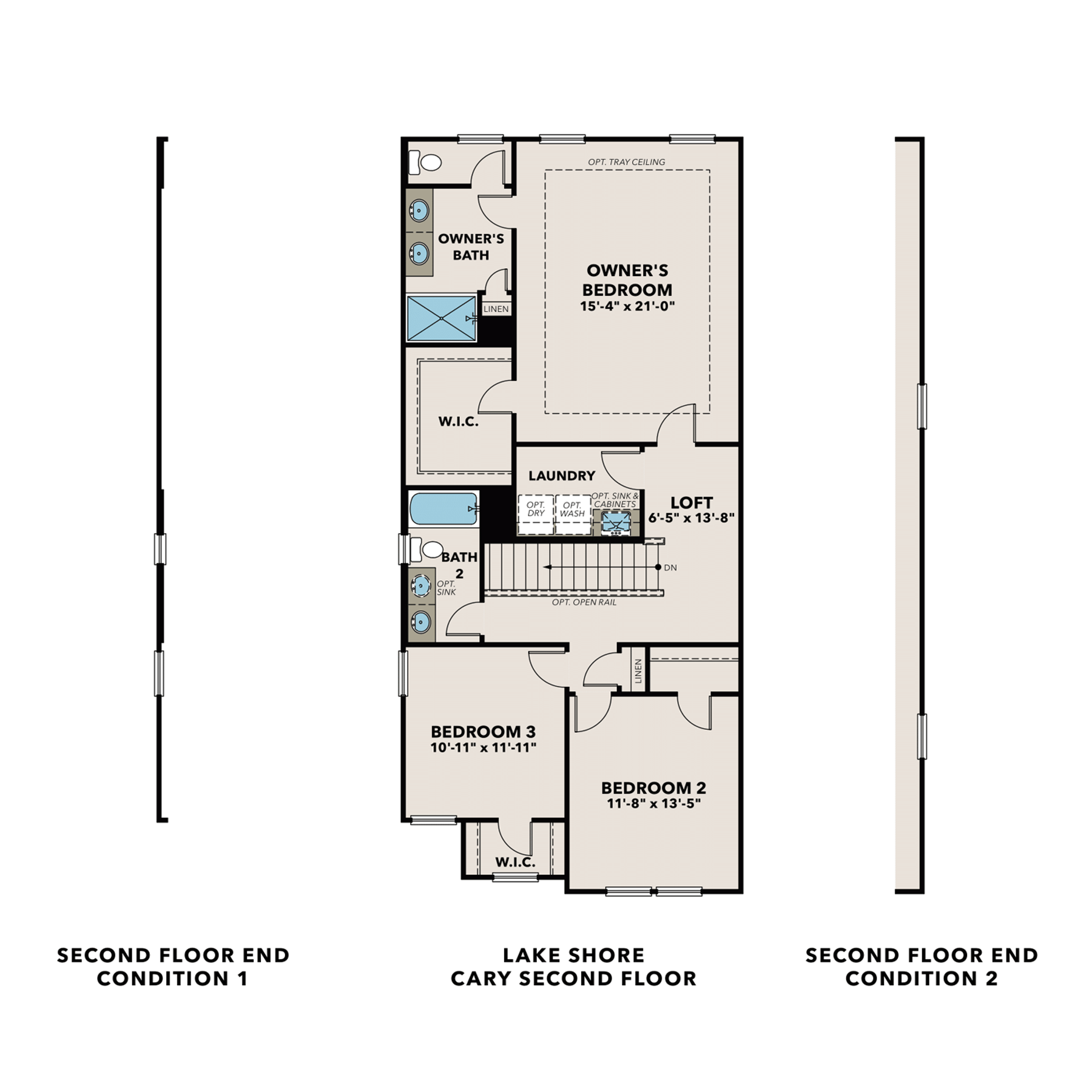 2 - The Cary C buildable floor plan layout in Davidson Homes Homes' Lake Shore community.