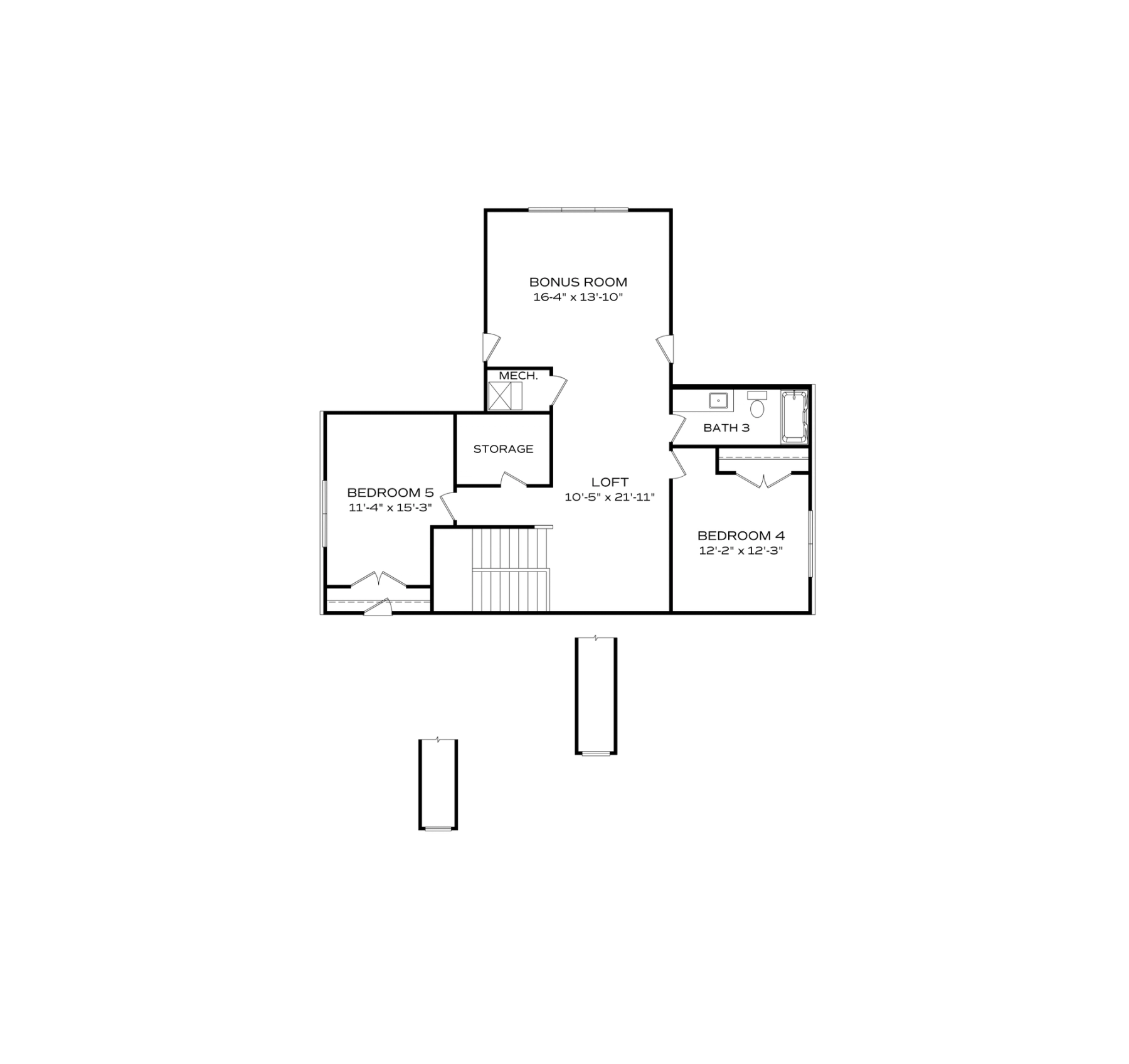 2 - The Oxford floor plan layout for 7502 Speckle Belly Boulevard in Evermore Homes Homes' The Meadows at Hampton Cove community.