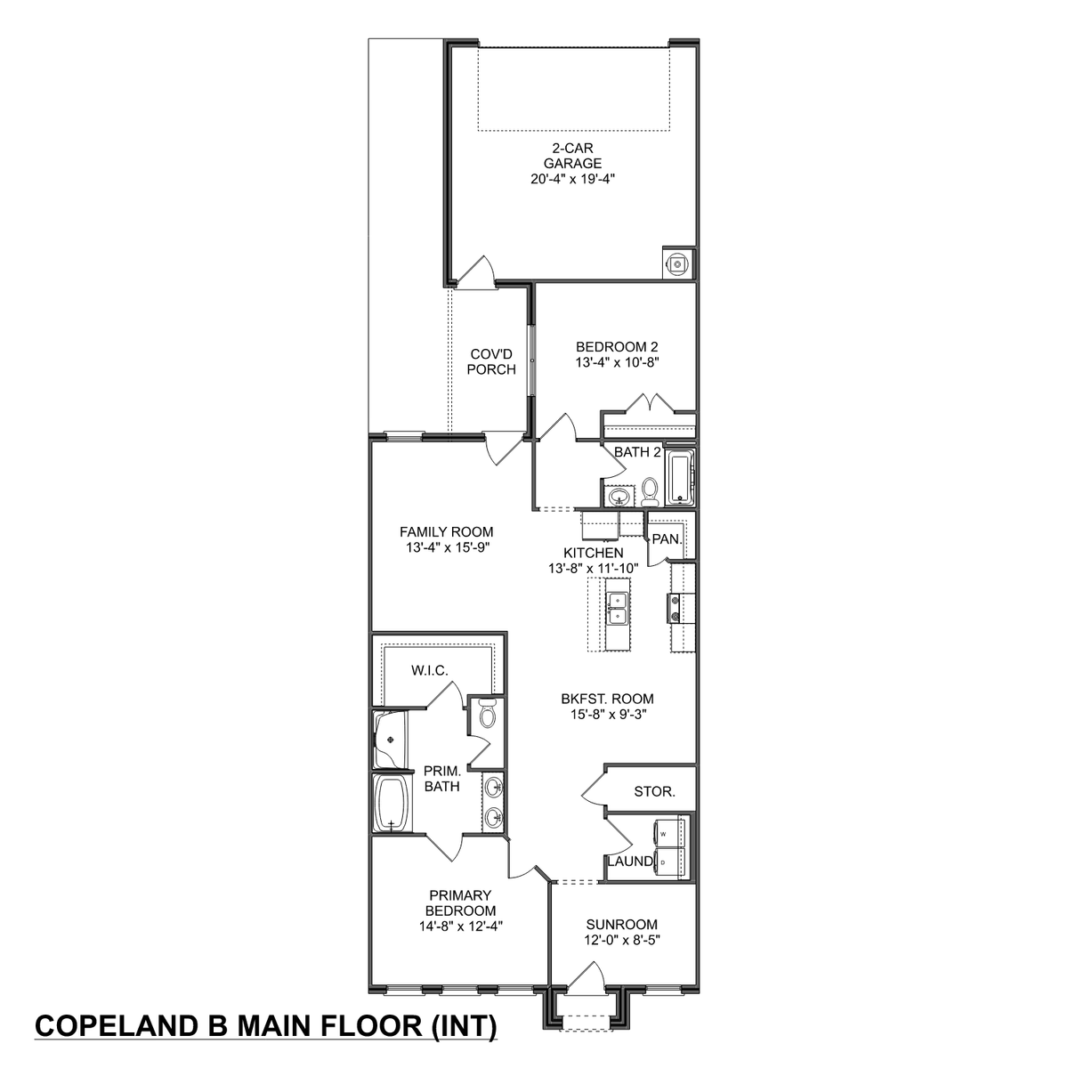 1 - The Copeland B floor plan layout for 104 Atkinson Alley in Davidson Homes' Barnett's Crossing community.