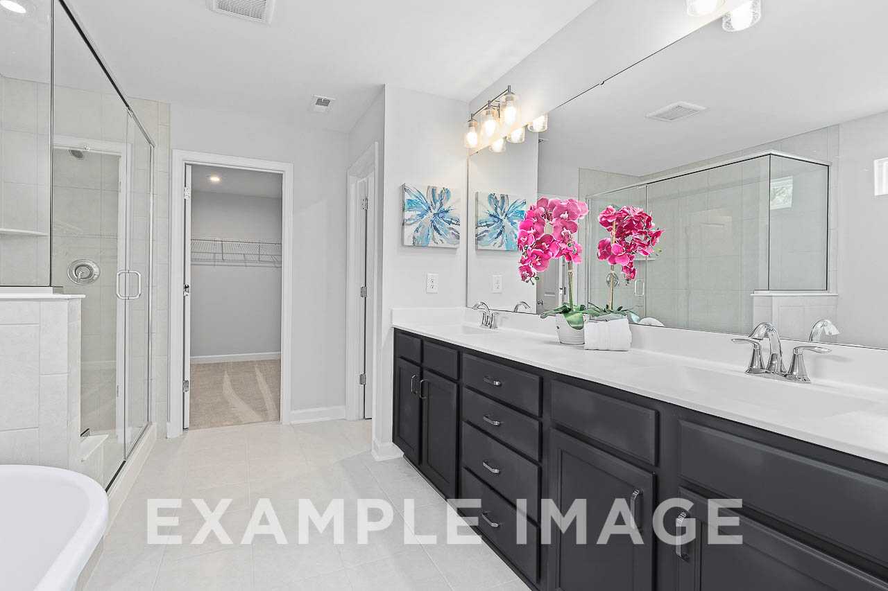 Davidson Homes The Chestnut Plan Master Bathroom with Double Vanity and mirror