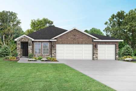 Exterior of The Riviera B, a one-story home with landscaping