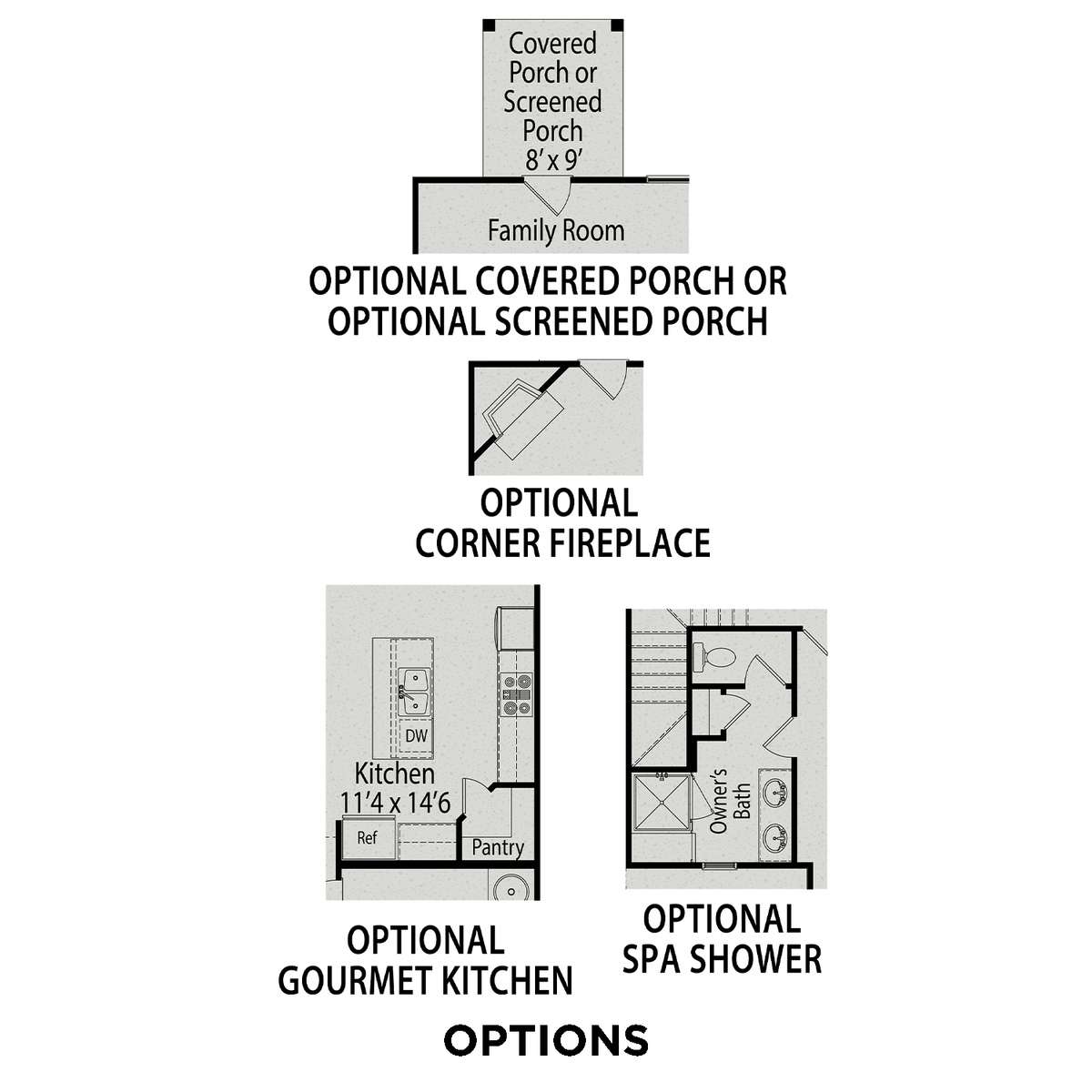 3 - The Warren floor plan layout for 45 Village Edge Drive in Davidson Homes' Gregory Village community.