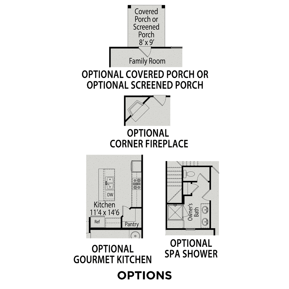 3 - The Warren buildable floor plan layout in Davidson Homes' Gregory Village community.