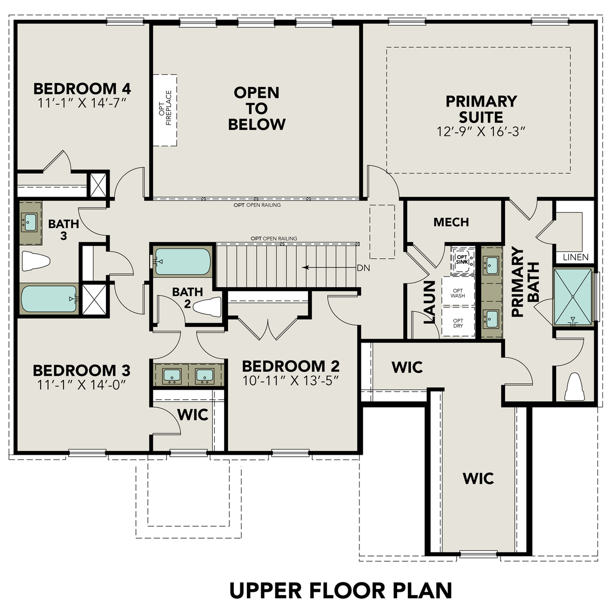 2 - The Danbury I buildable floor plan layout in Davidson Homes' Ladera community.