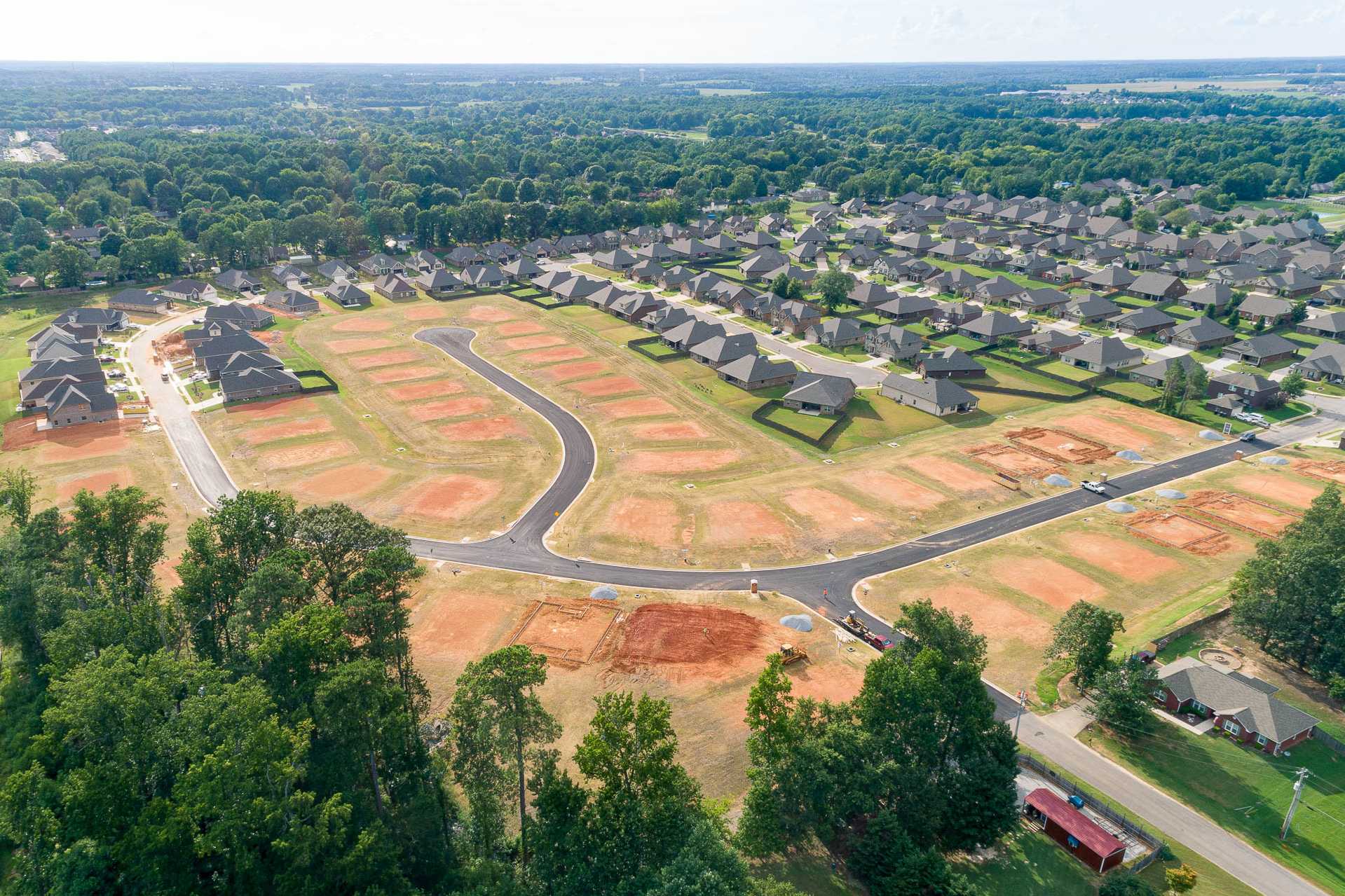 Drone Photo of Davidson Homes' Laurenwood Preserve Community in Madison, Alabama