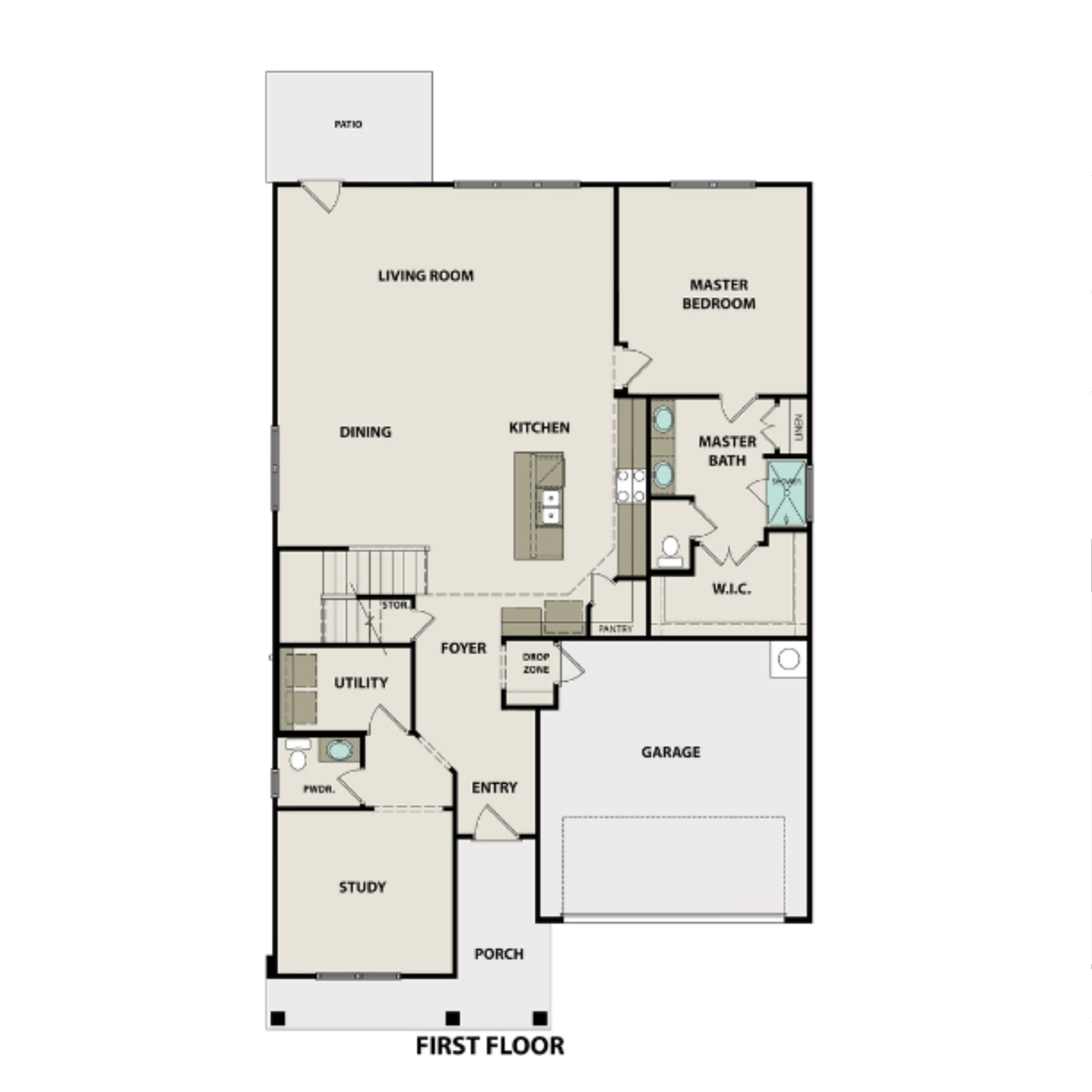 1 - The Ridgeport C buildable floor plan layout in Davidson Homes Homes' Calista Farms community.