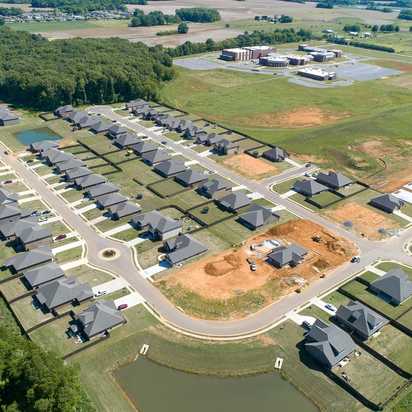 Drone view of Davidson Homes' Bakers Farm Community