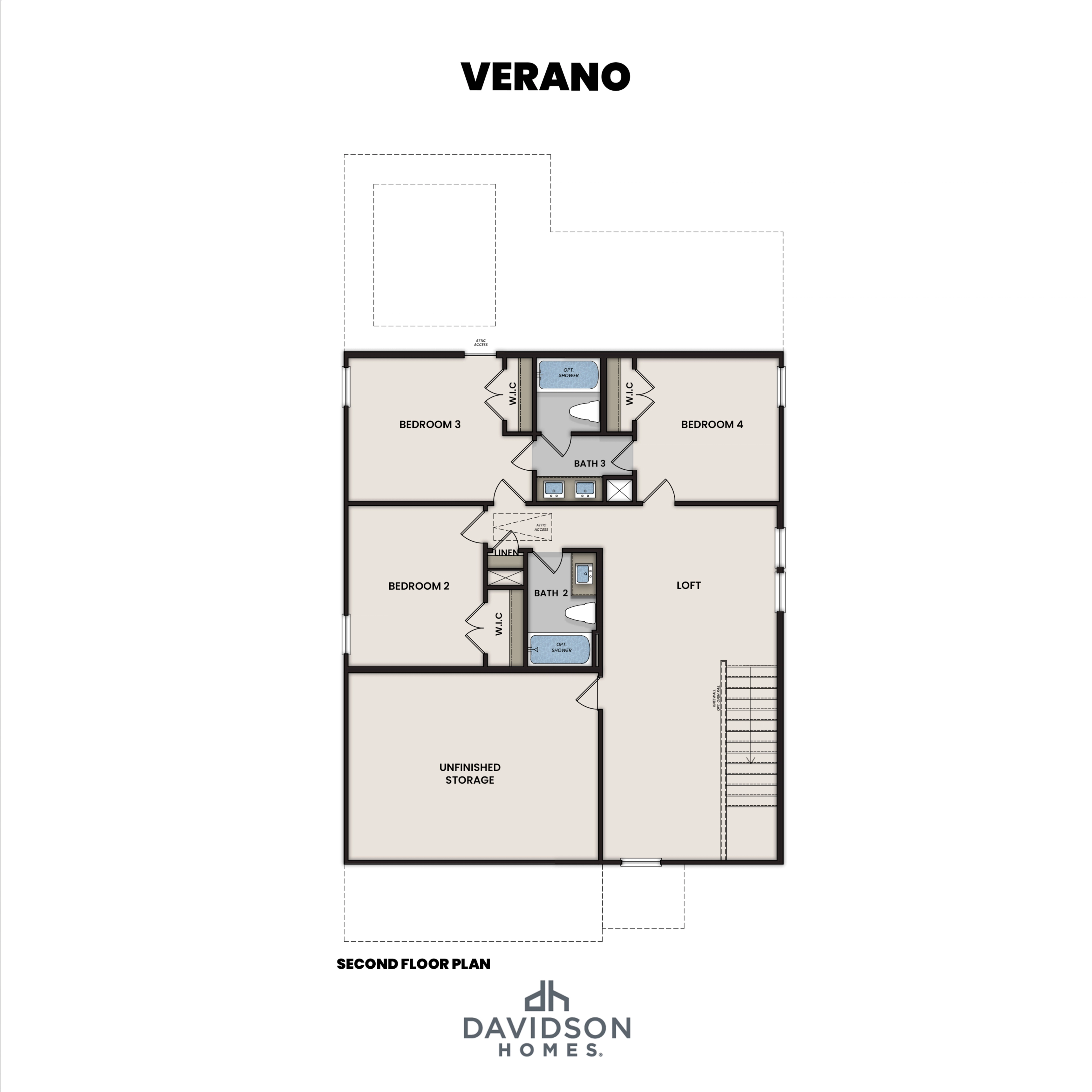2 - The Verano H buildable floor plan layout in Davidson Homes Homes' Enclave at Newport community.