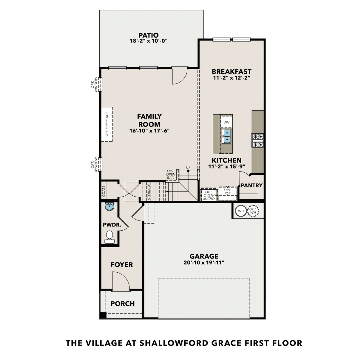 1 - The Grace E buildable floor plan layout in Davidson Homes' The Village at Shallowford community.