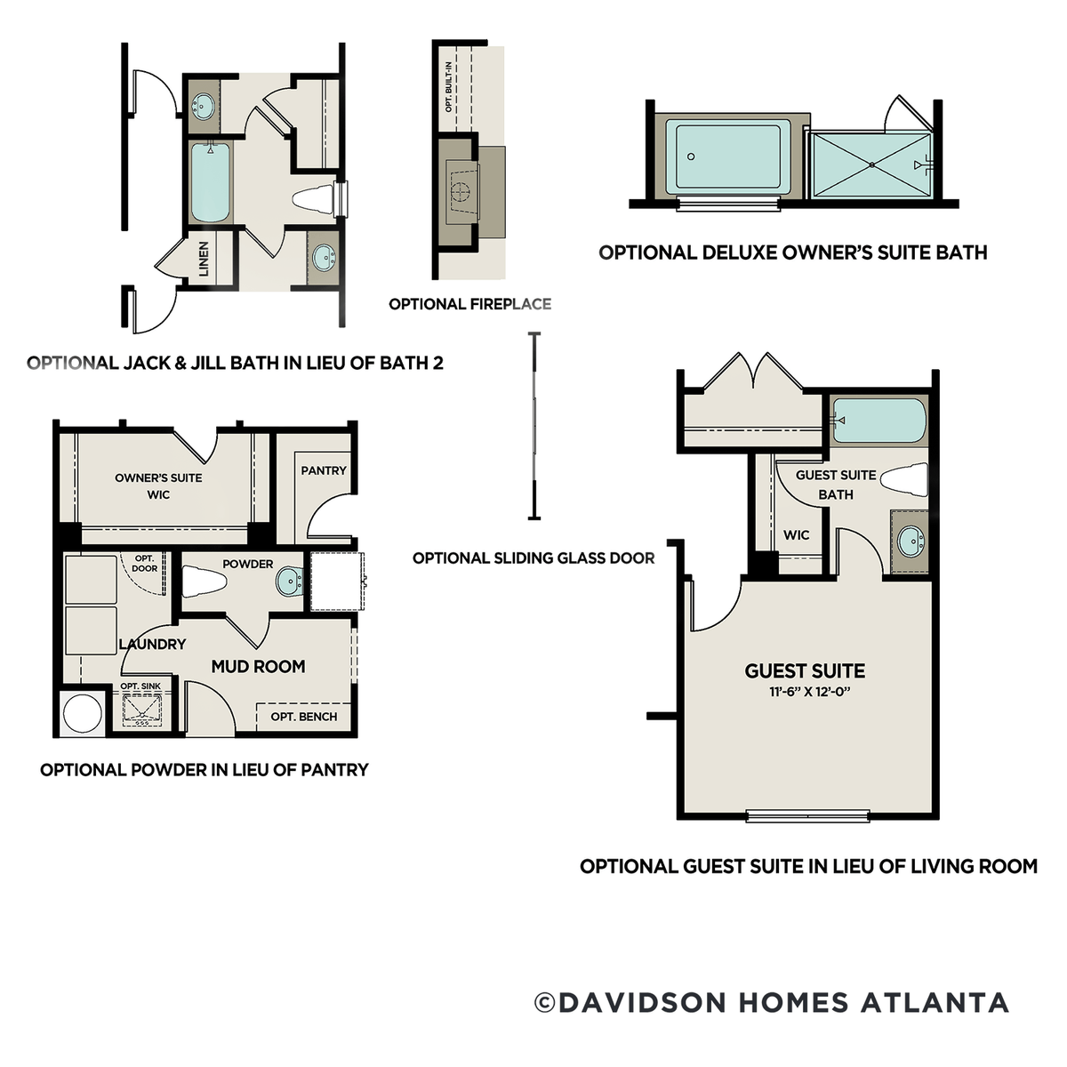 2 - The Lanier B buildable floor plan layout in Davidson Homes' Riverwood community.