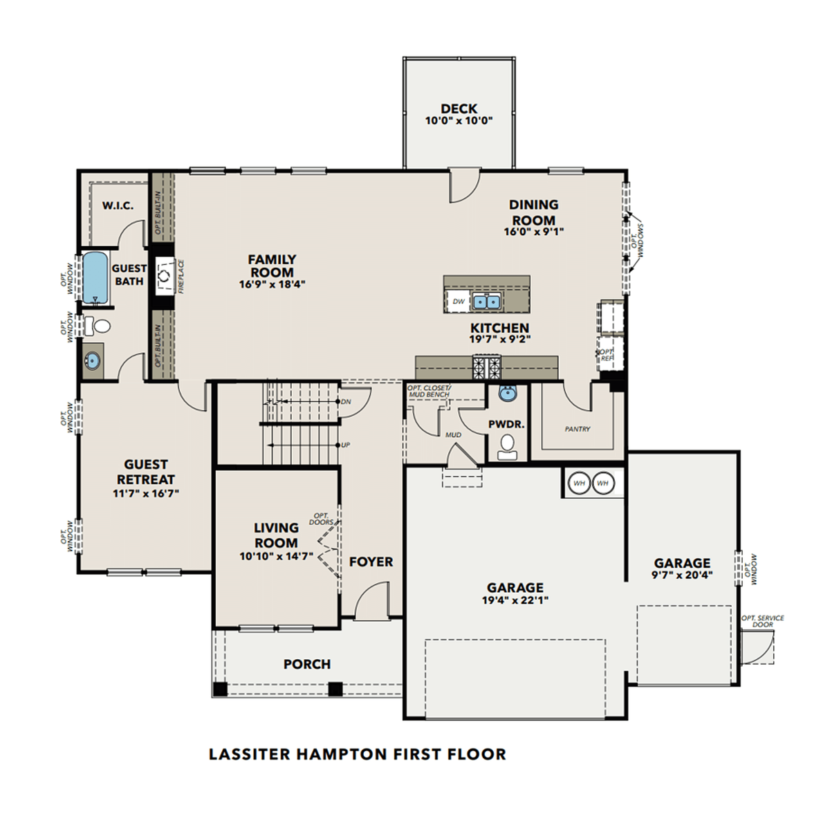1 - The Hampton B- Finished Basement floor plan layout for 2465 Sims Drive in Davidson Homes' Lassiter Place  community.
