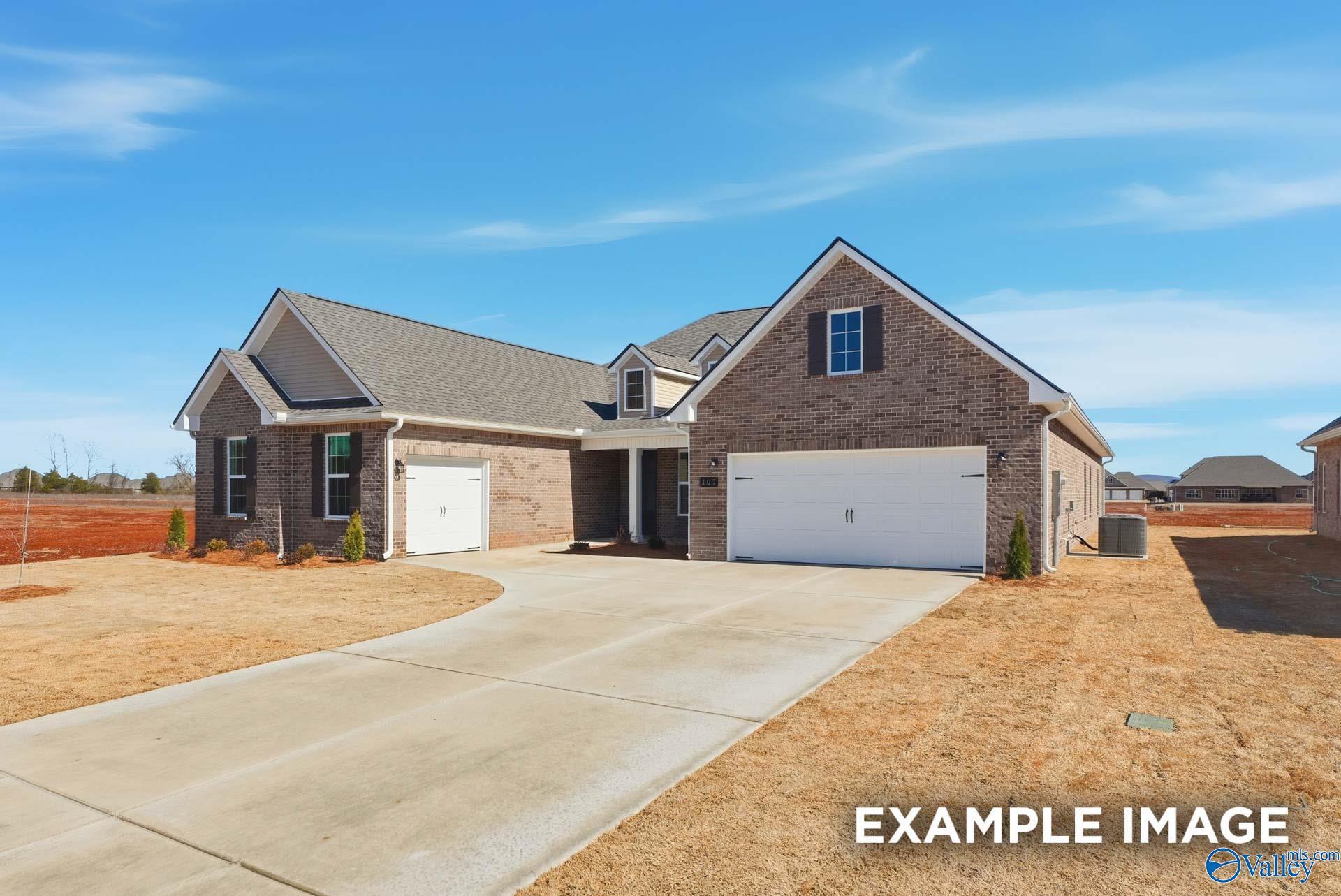 Exterior of The Valencia floor plan by Davidson Homes, a 3,170 sq ft, 1-story house with 3-car garage in Briercreek.