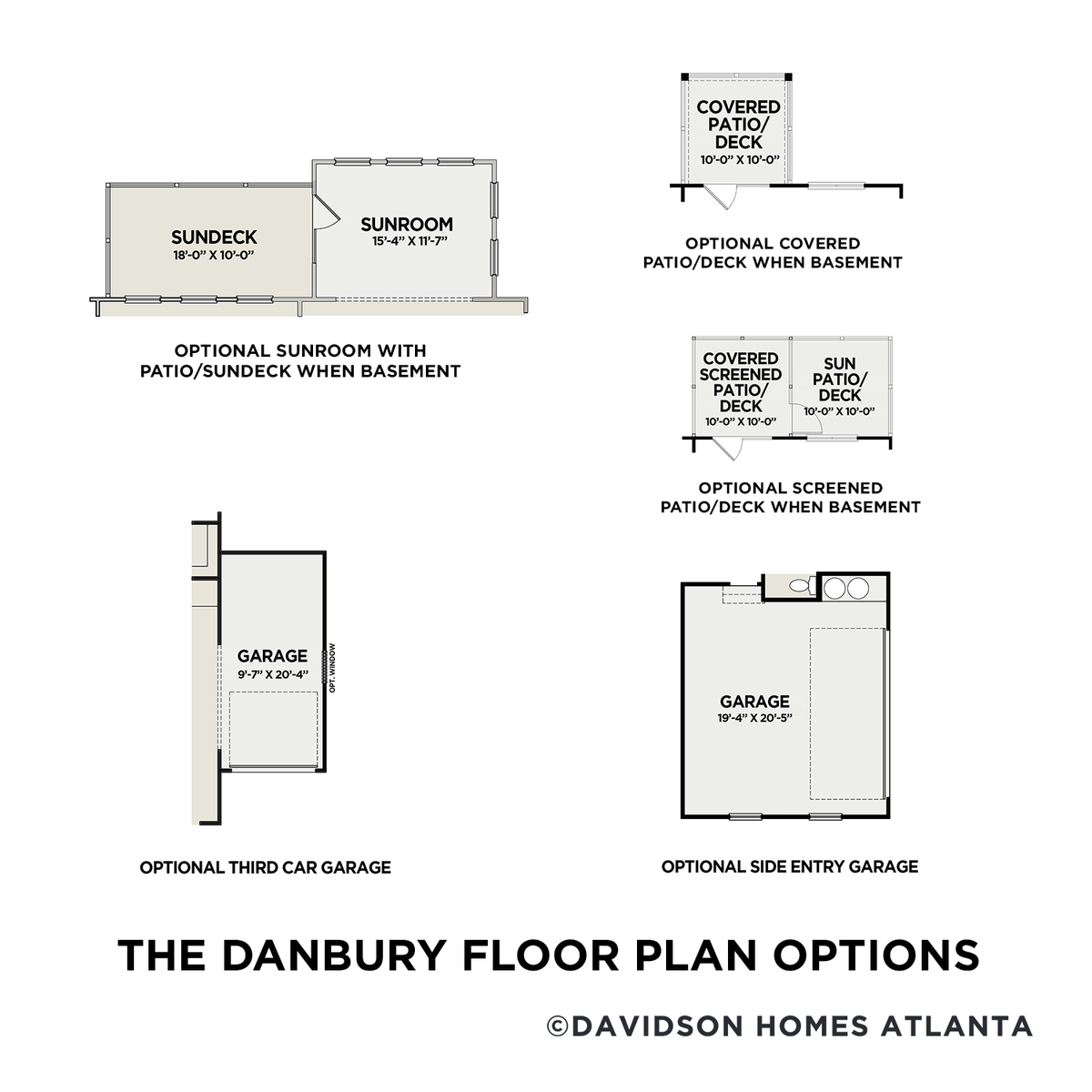 4 - The Danbury C buildable floor plan layout in Davidson Homes' Cooper Place community.