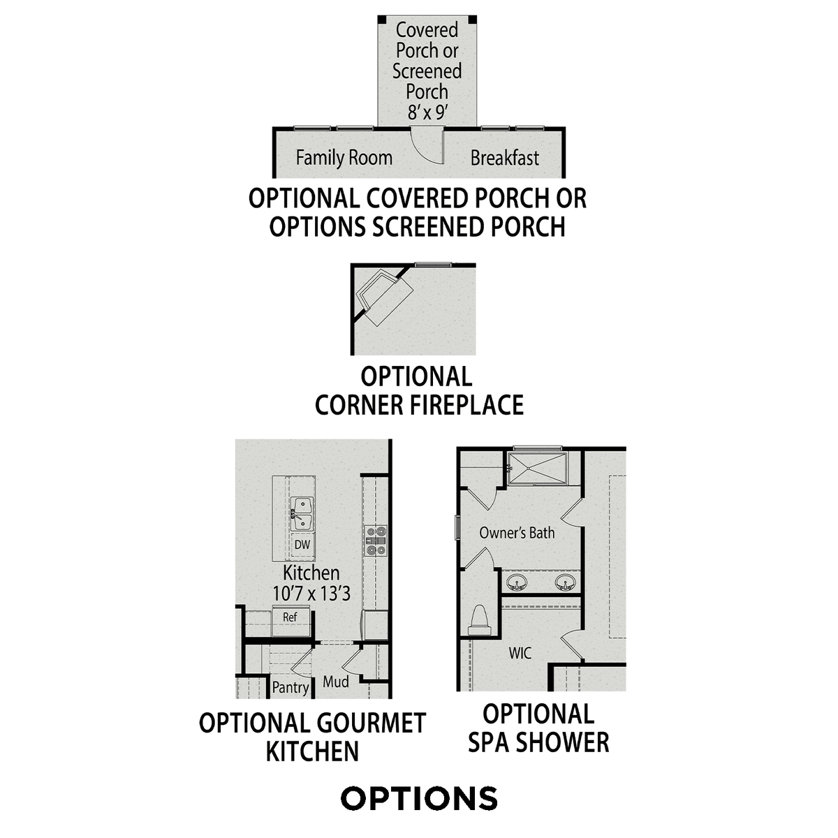 3 - The Wake buildable floor plan layout in Davidson Homes' Gregory Village community.