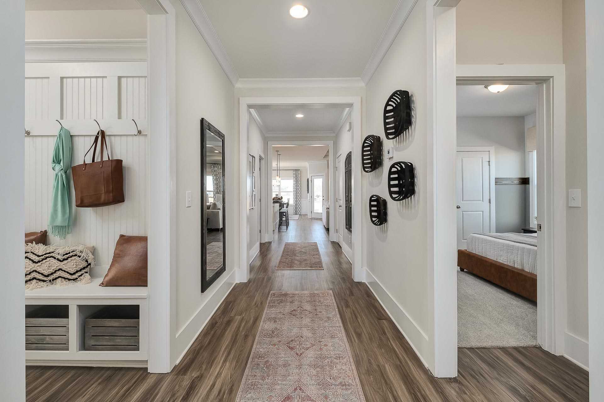 welcoming entryway with built-in drop zone