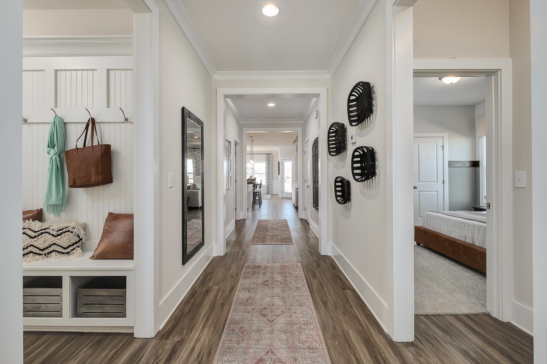 welcoming entryway with built-in drop zone