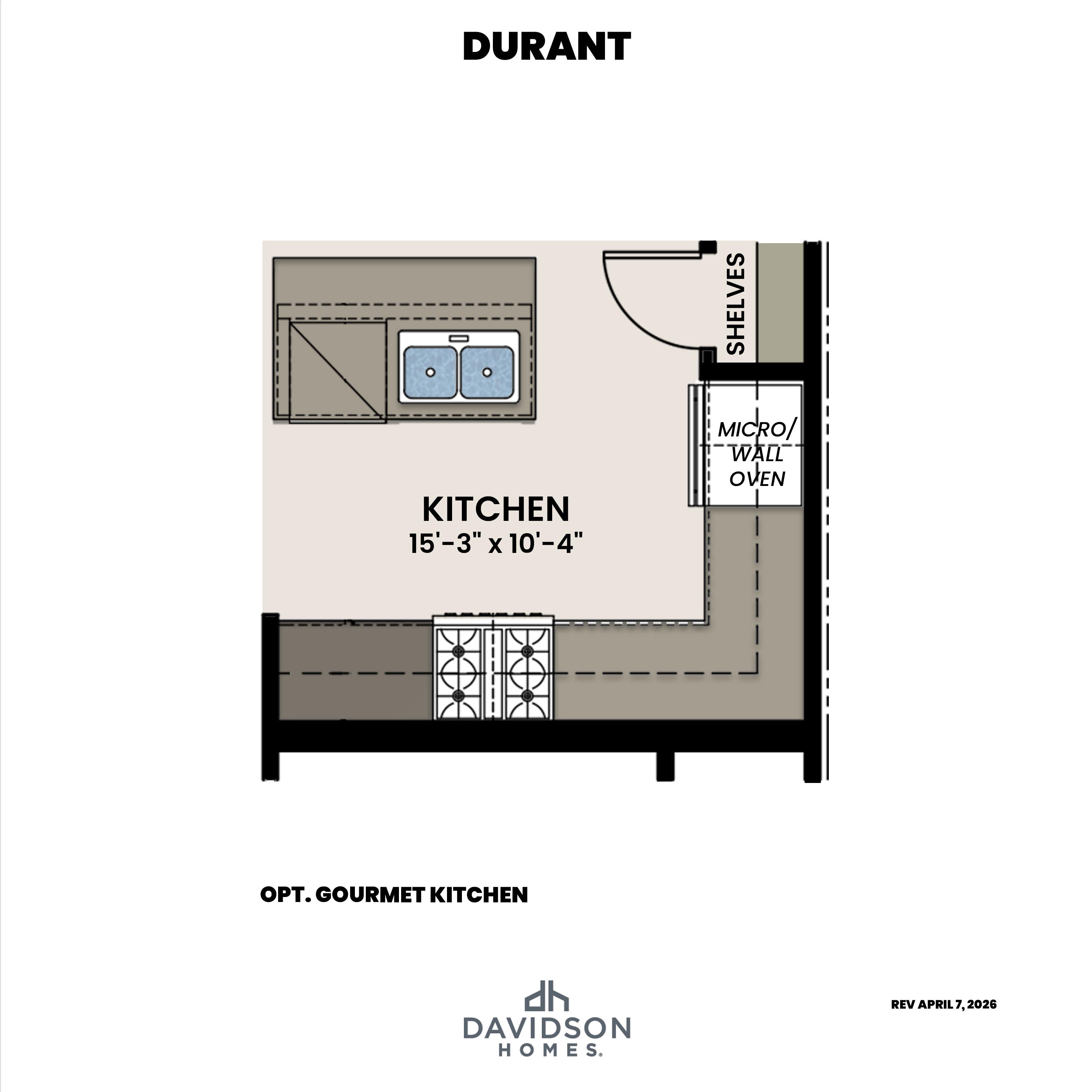 3 - The Durant D buildable floor plan layout in Davidson Homes Homes' Townes at North Main community.