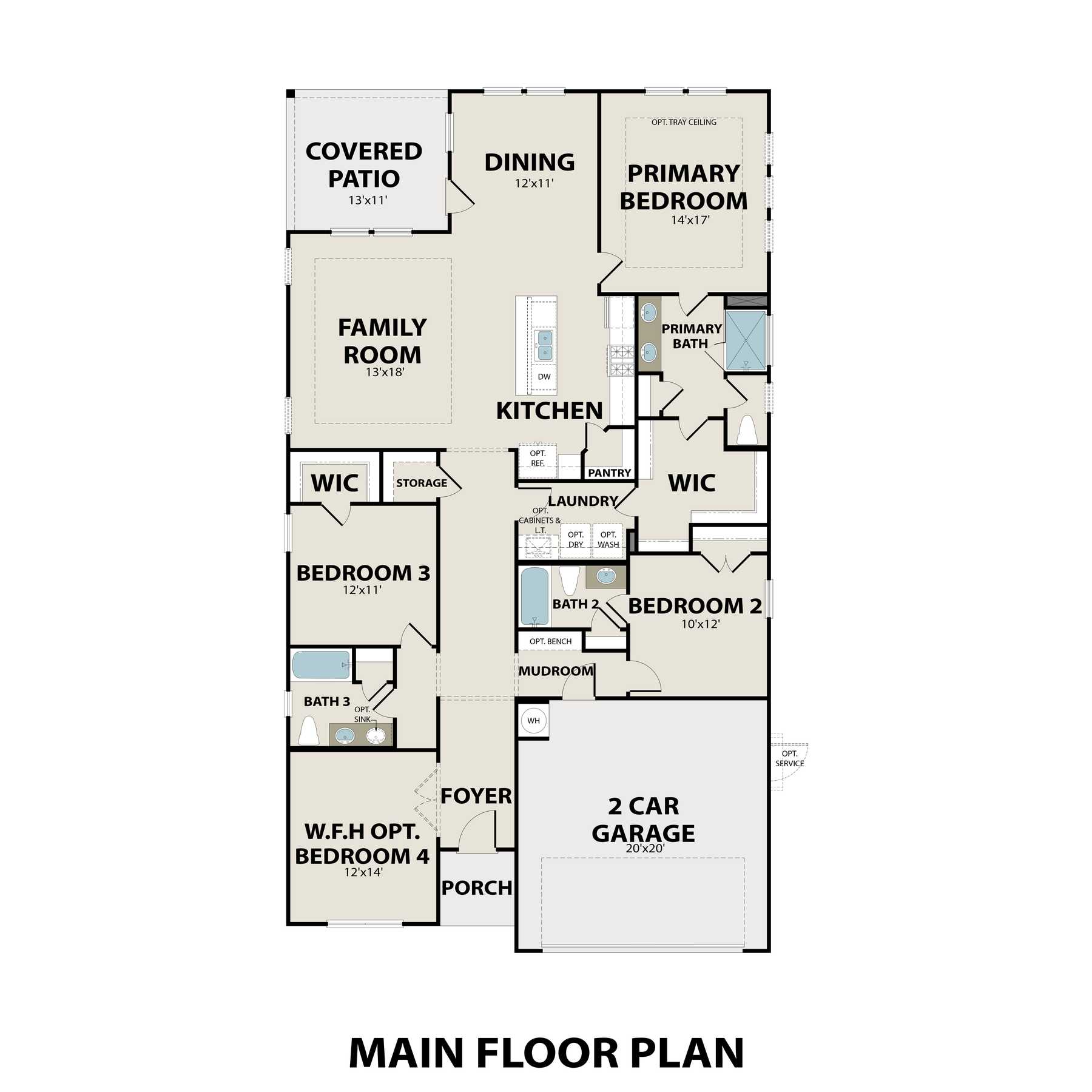 1 - The Holly F buildable floor plan layout in Davidson Homes Homes' Meadow Ridge Estates community.