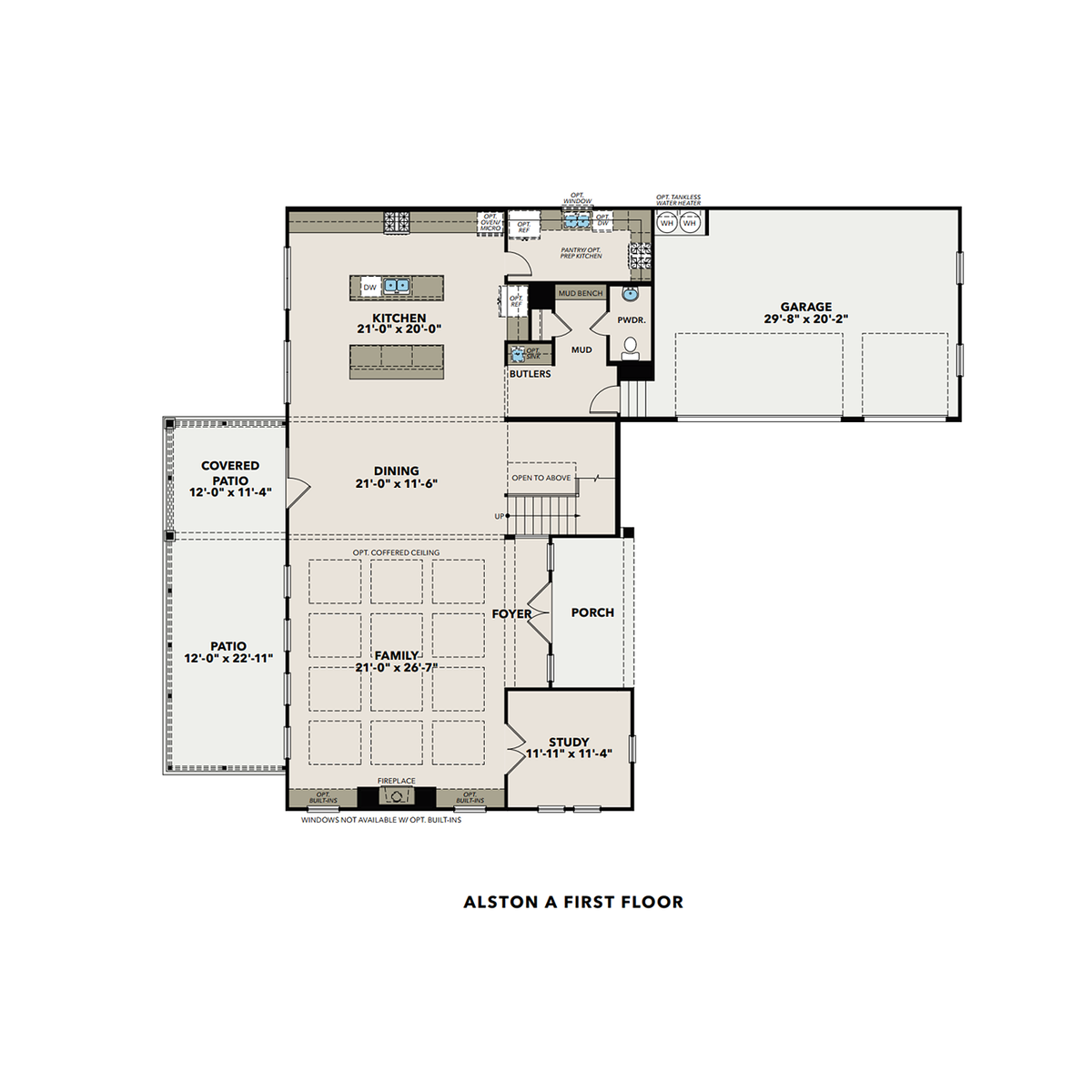 1 - The Alston A buildable floor plan layout in Davidson Homes' Tanglewood community.