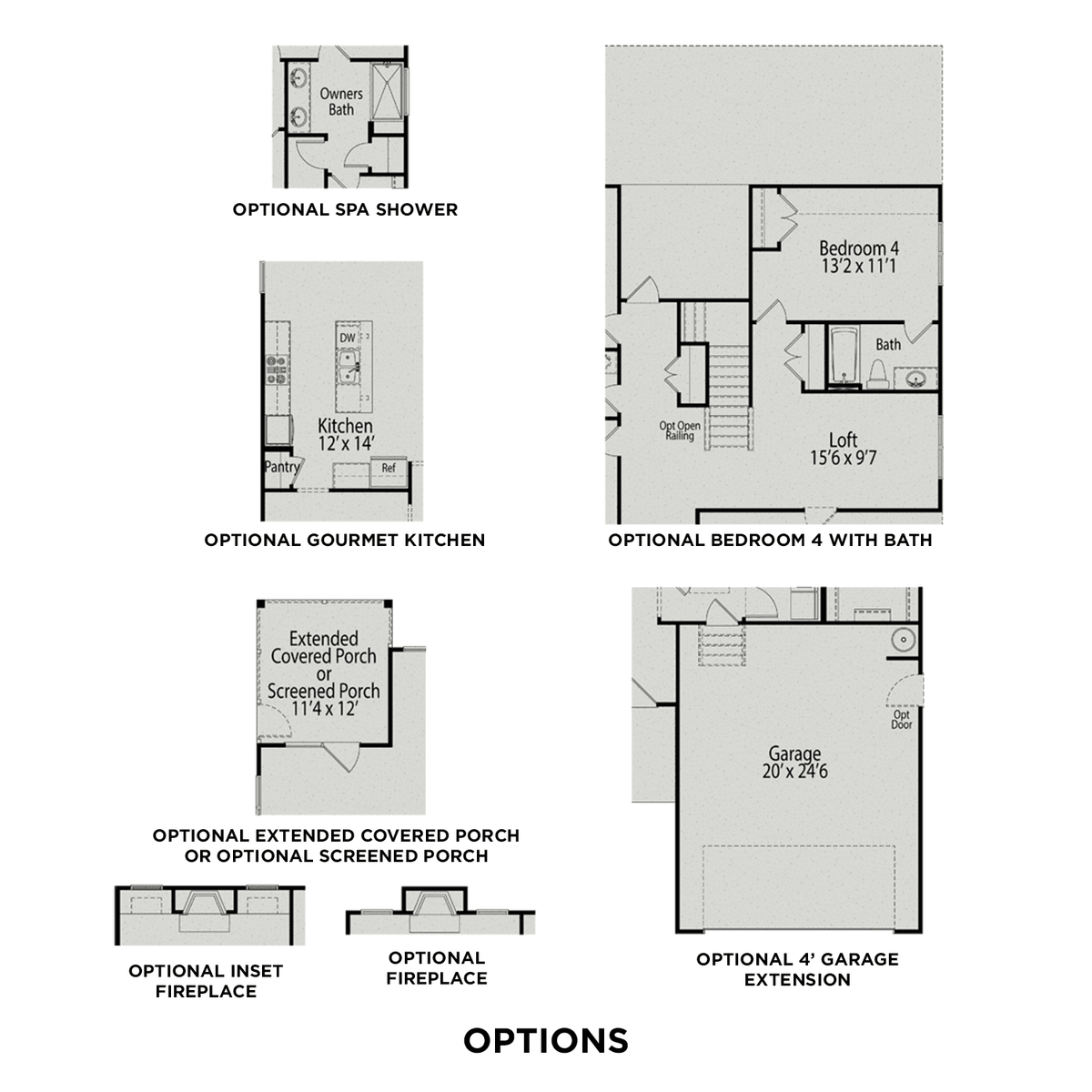 3 - The Ash E floor plan layout for 82 Morningside Lane in Davidson Homes' Weatherford East community.