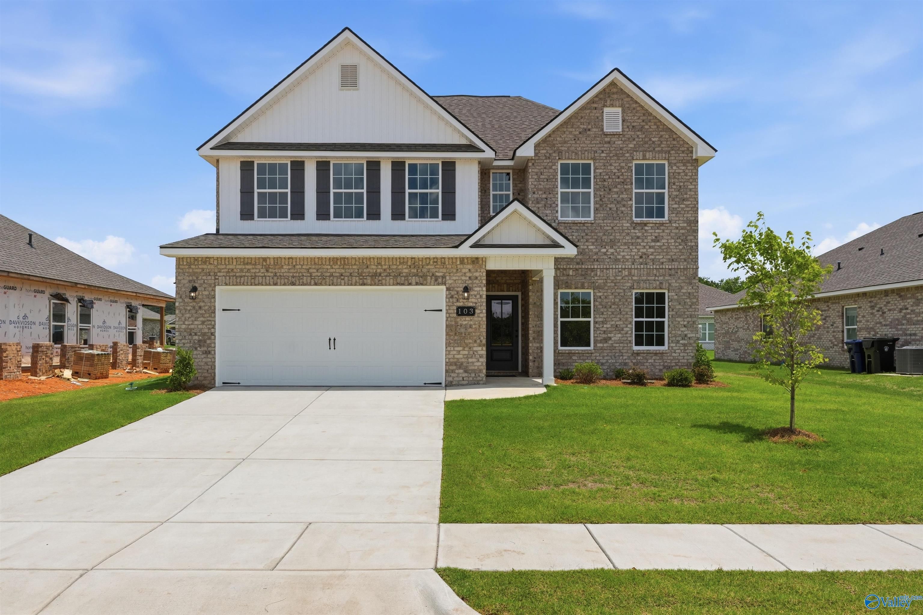 The Shelby A floor plan by Davidson Homes, a 2-story, 4-bedroom house with a 2-car garage in Wood Trail, Toney, Alabama.